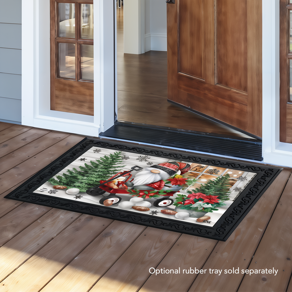 Briarwood Lane Wagon Gnome Doormat -- detail view