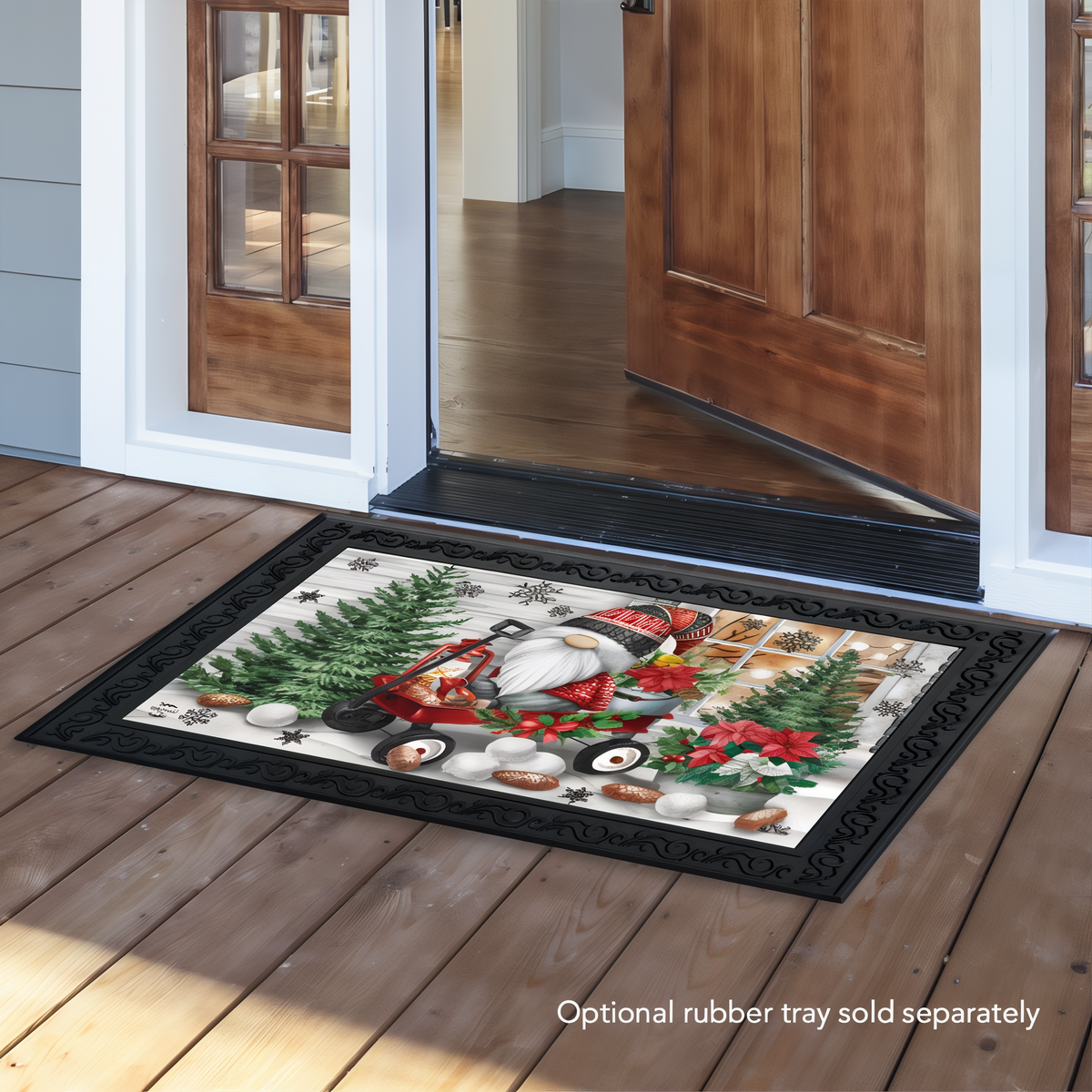 Briarwood Lane Wagon Gnome Doormat -- detail view