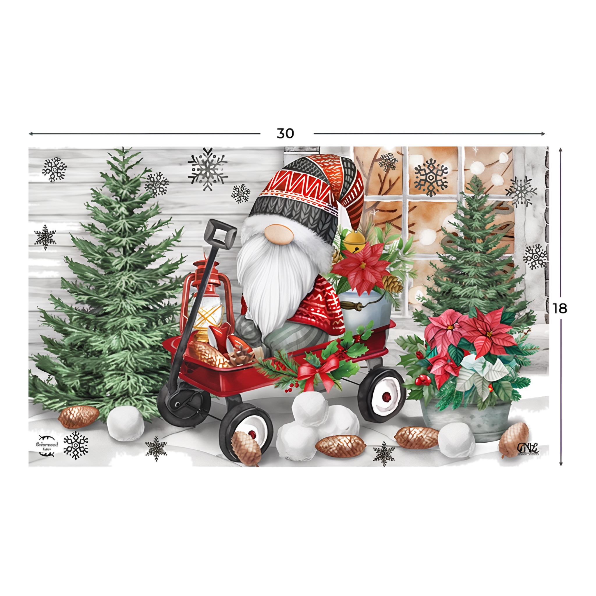 Briarwood Lane Wagon Gnome Doormat -- alternate view