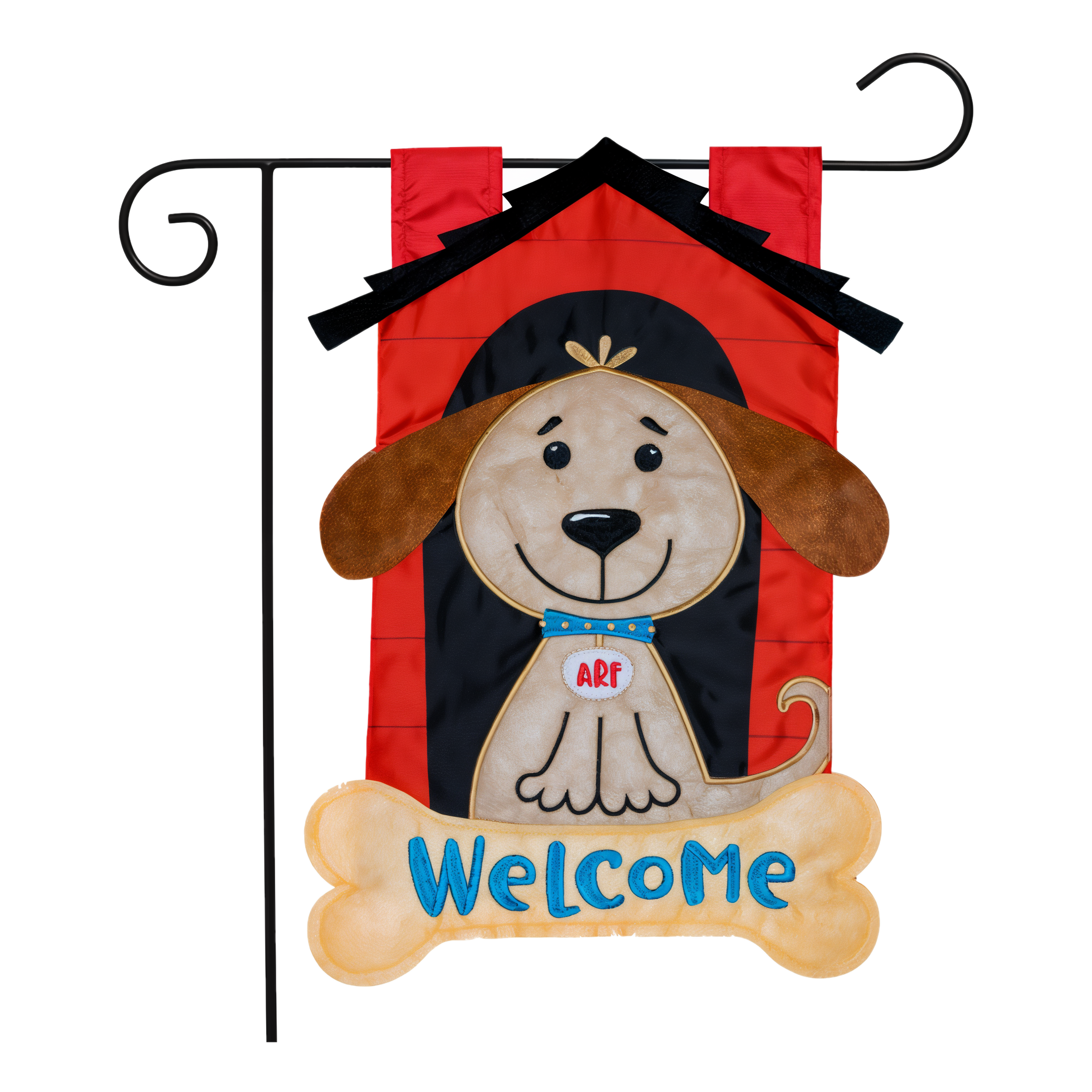 Briarwood Lane Welcome Doghouse Applique Garden Flag -- 12