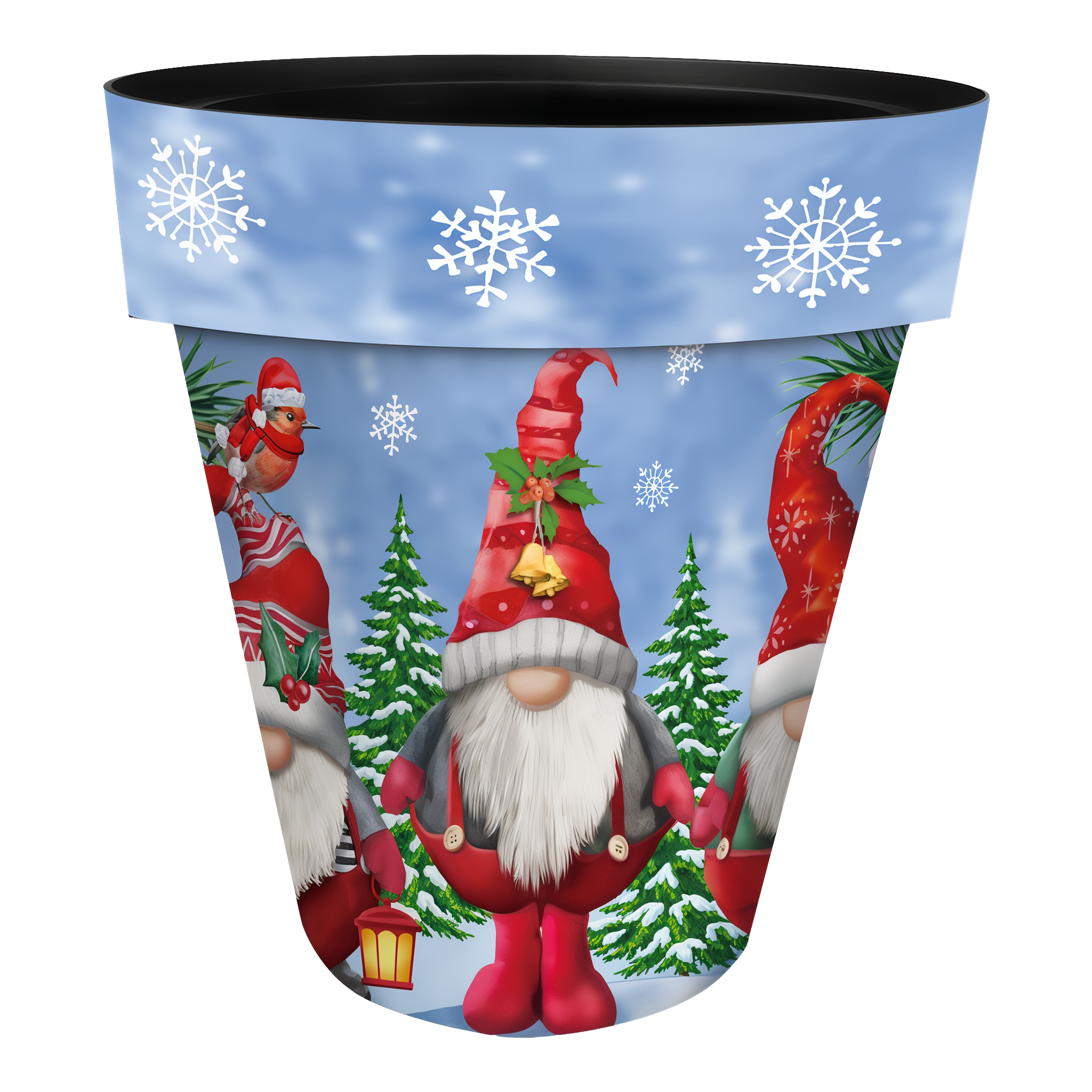 Briarwood Lane Winter Gnomes Large Planter -- 15" x 15" x 14"