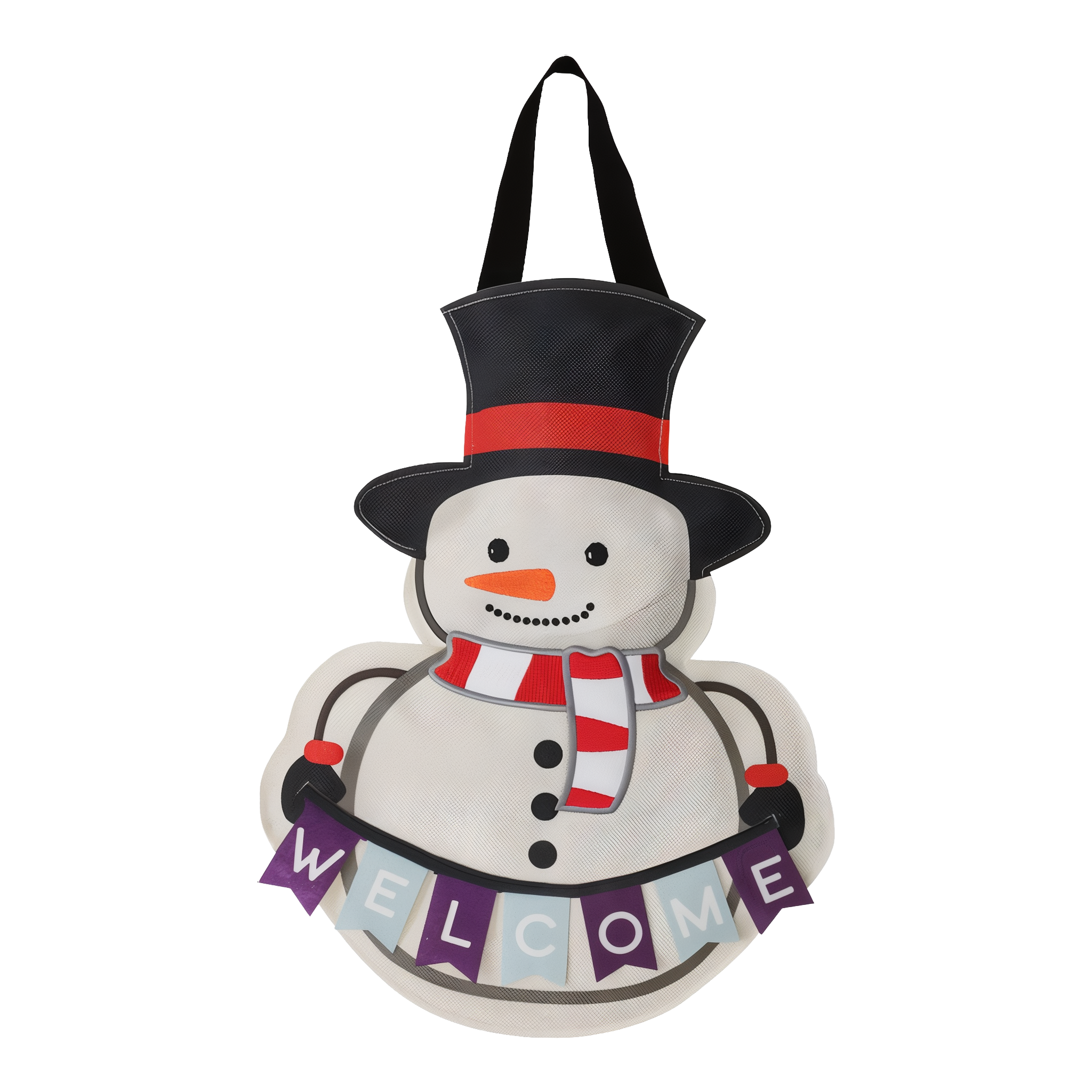 Briarwood Lane Winter Snowman Burlap Door Hanger -- 18" x 12" and hangs easily using the attached ribbon