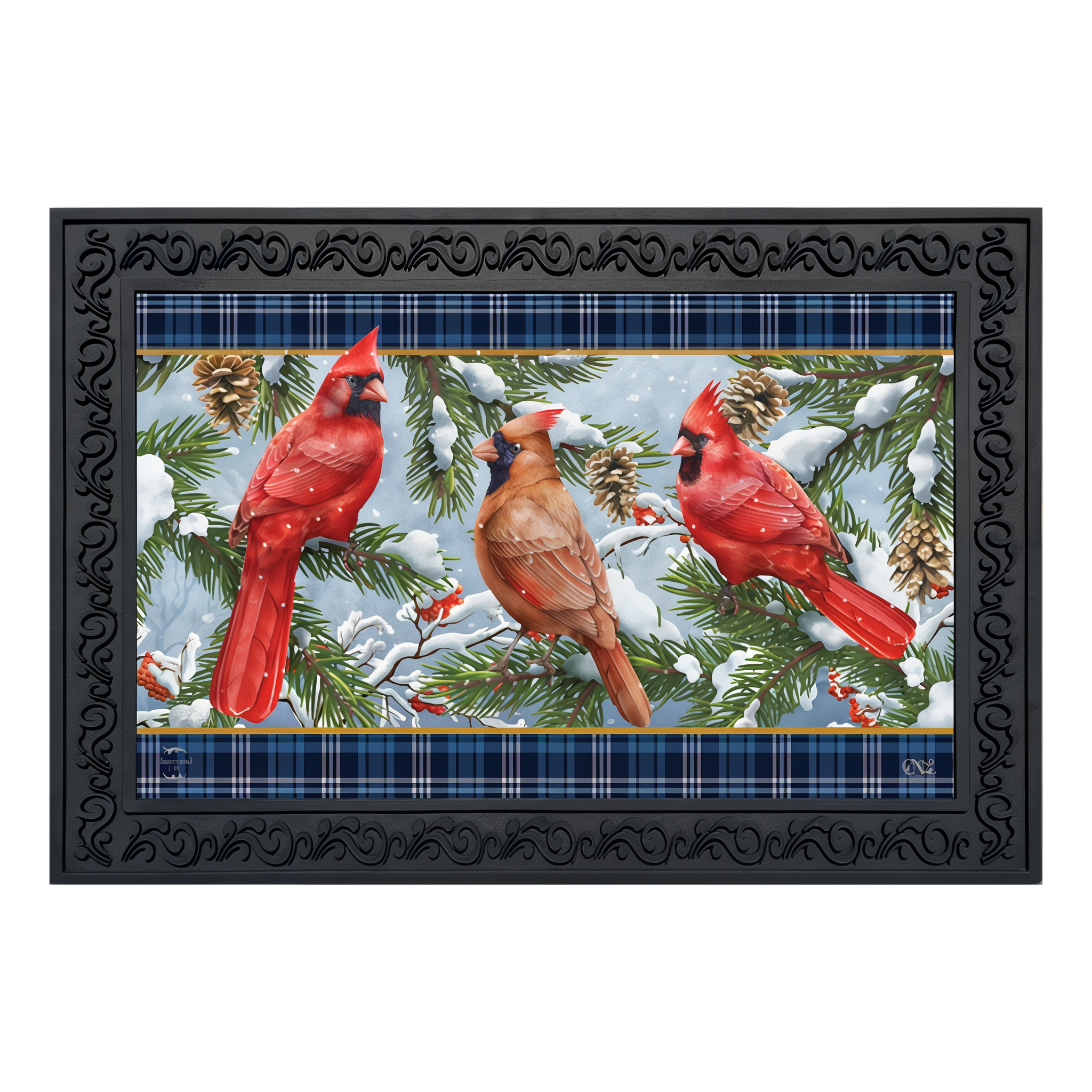 Briarwood Lane Wintertime Cardinals Doormat -- product view