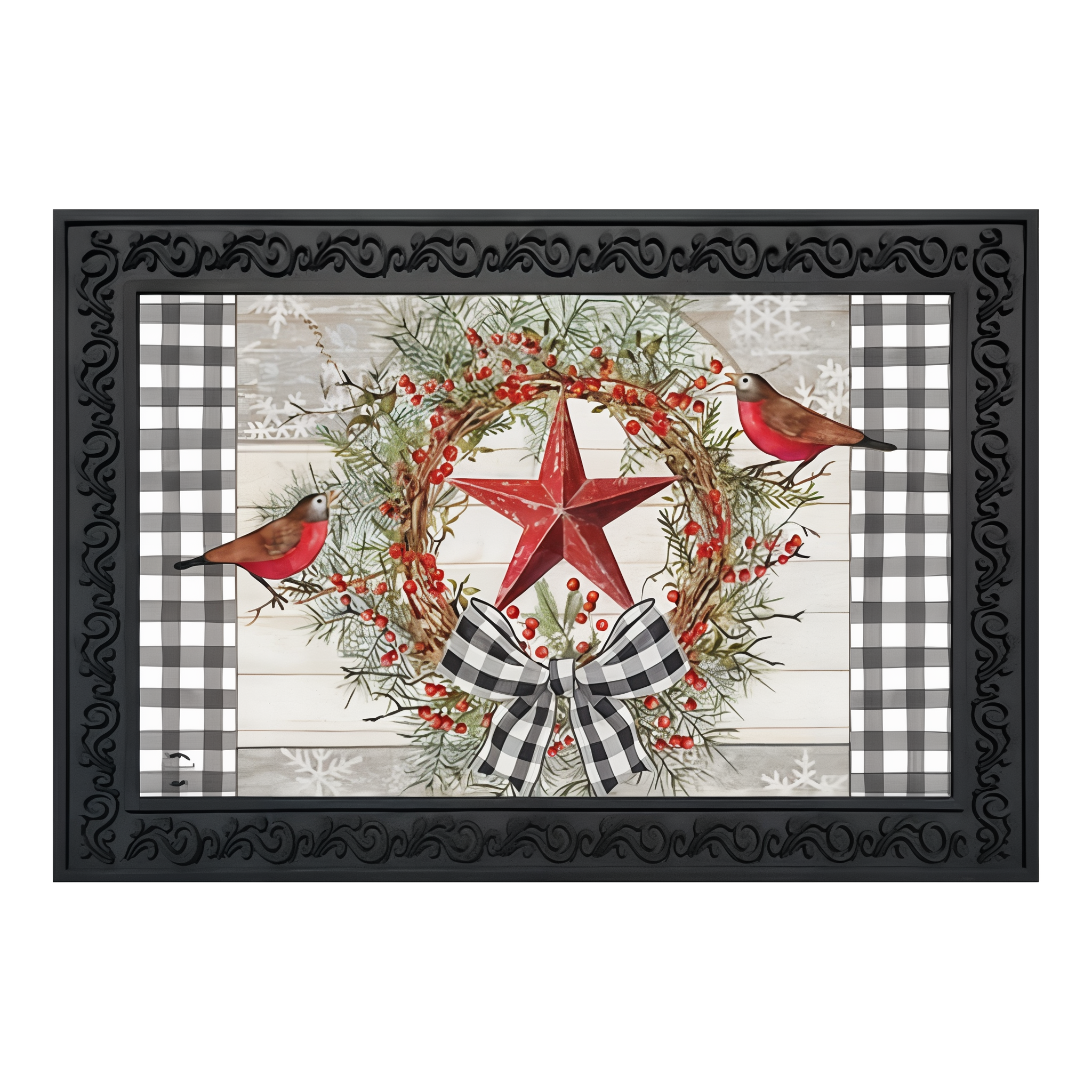 Briarwood Lane Berry Wreath Barnstar Winter Doormat