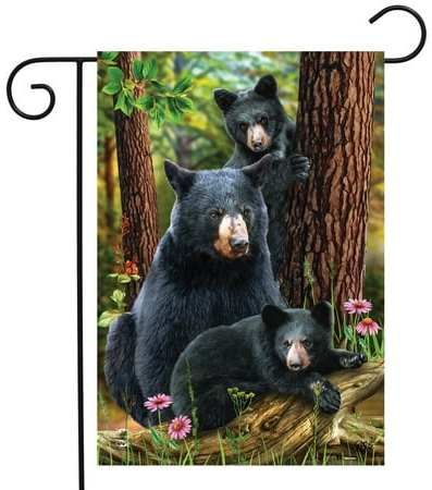 Briarwood Lane Black Bear Family Nature Garden Flag