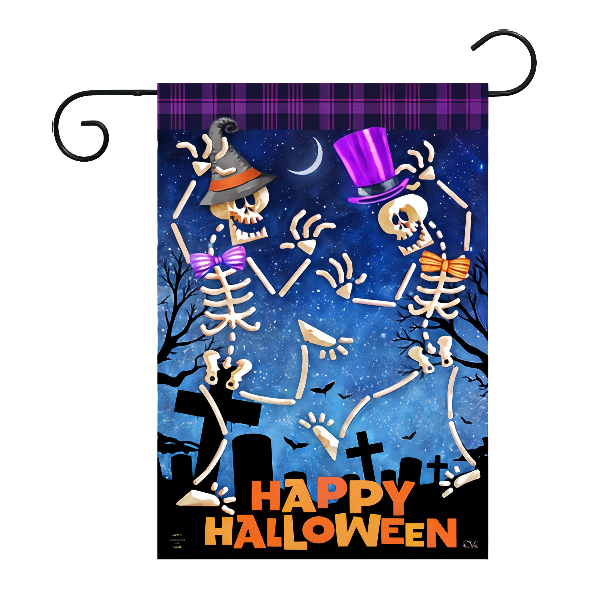 Briarwood Lane Dancing Skeletons Halloween Garden Flag