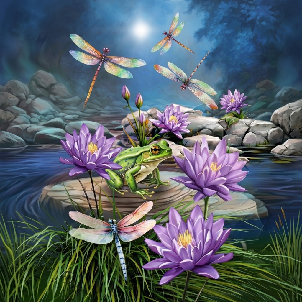 Briarwood Lane Dragonflies and Frog Garden Flag