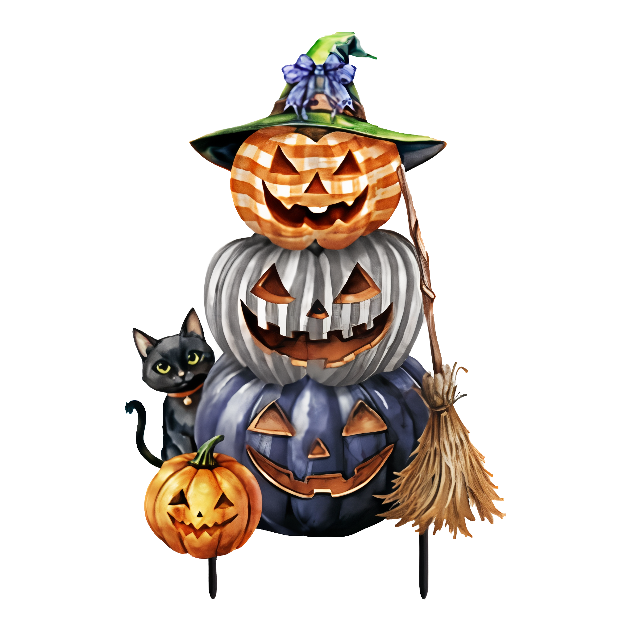 Briarwood Lane Halloween Pumpkin Stack Metal Art