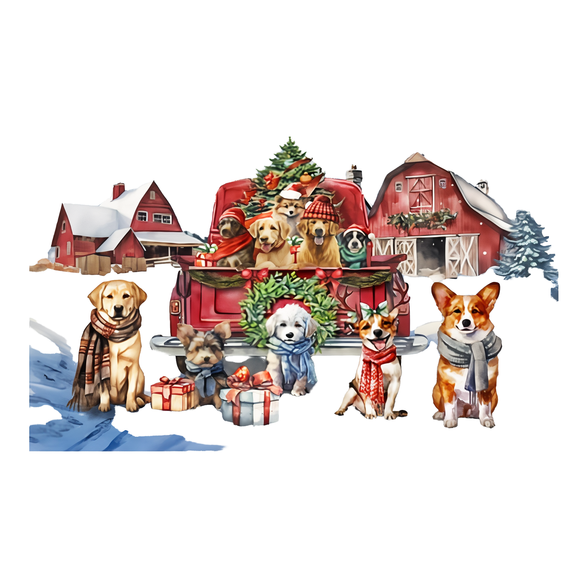 Briarwood Lane Holiday Cheer Dogs Large LED Canvas Art