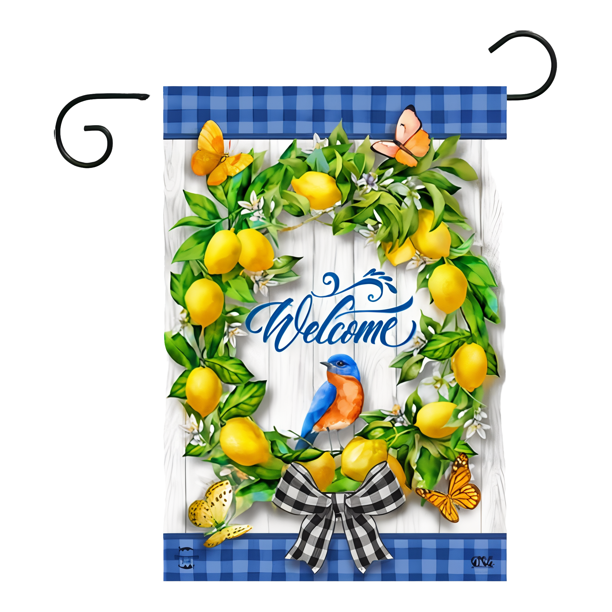 Briarwood Lane Lemon Wreath Spring Garden Flag Welcome Bluebird