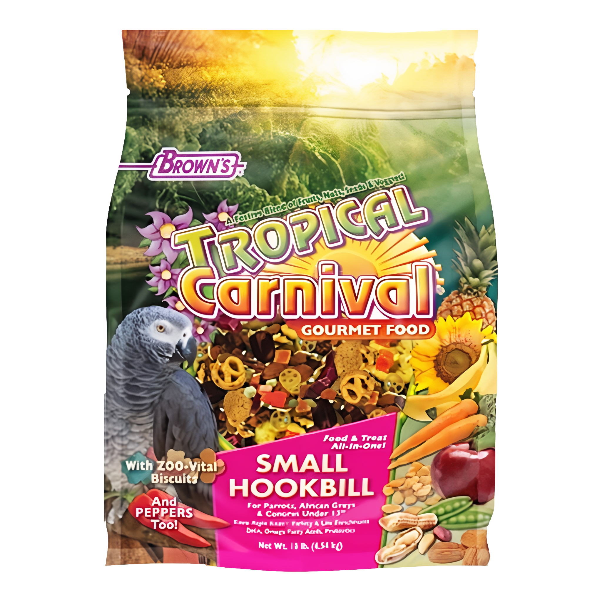Brown's Tropical Carnival Small Hookbill Bird Food, 10 lb bag