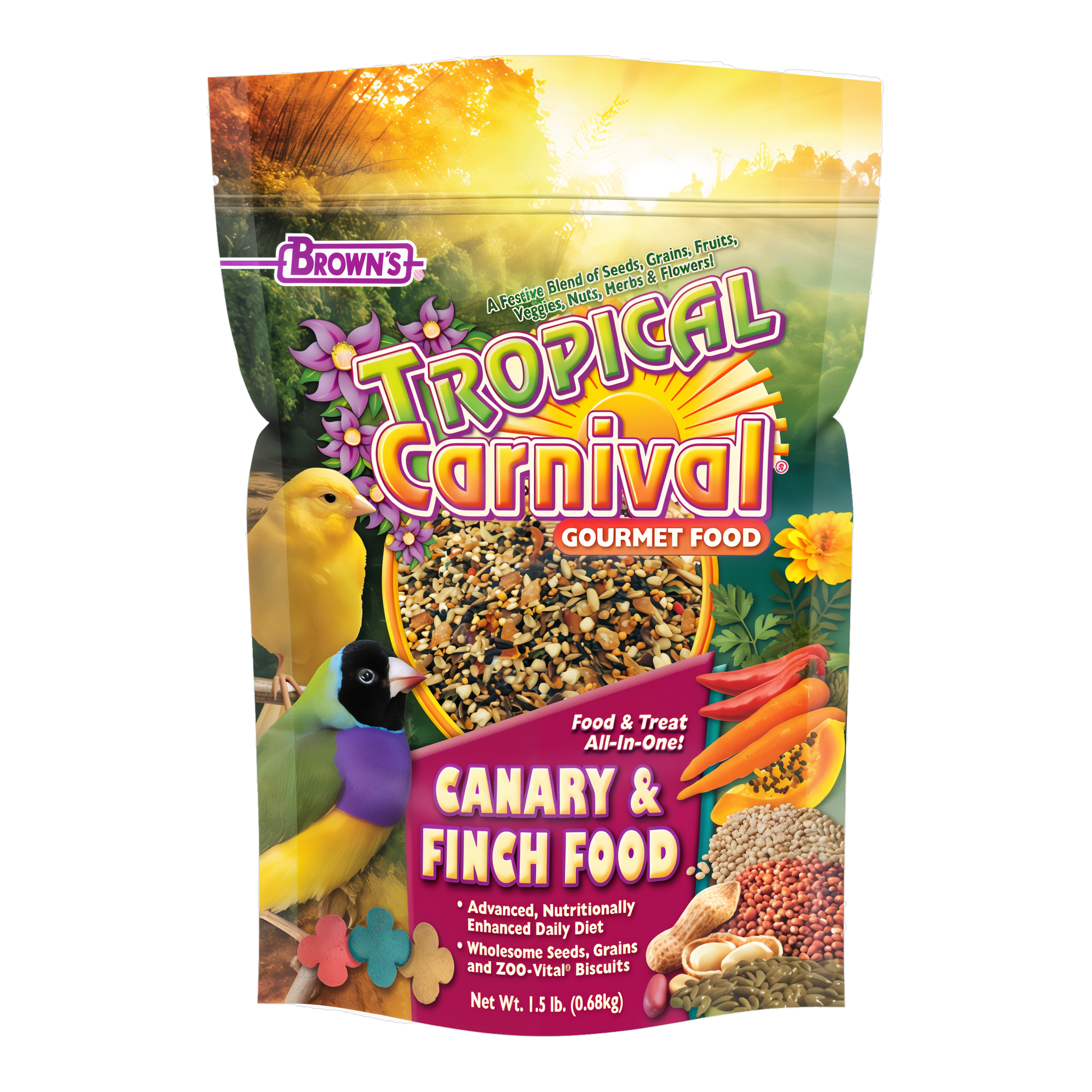 Tropical Carnival Canary & Finch Food, front of packaging #1.5 LB