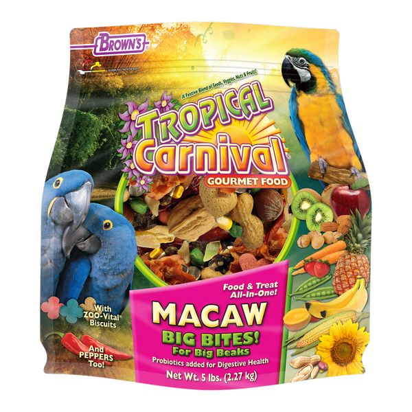 Brown's Tropical Carnival Macaw Big Bites Food | Garoppo's