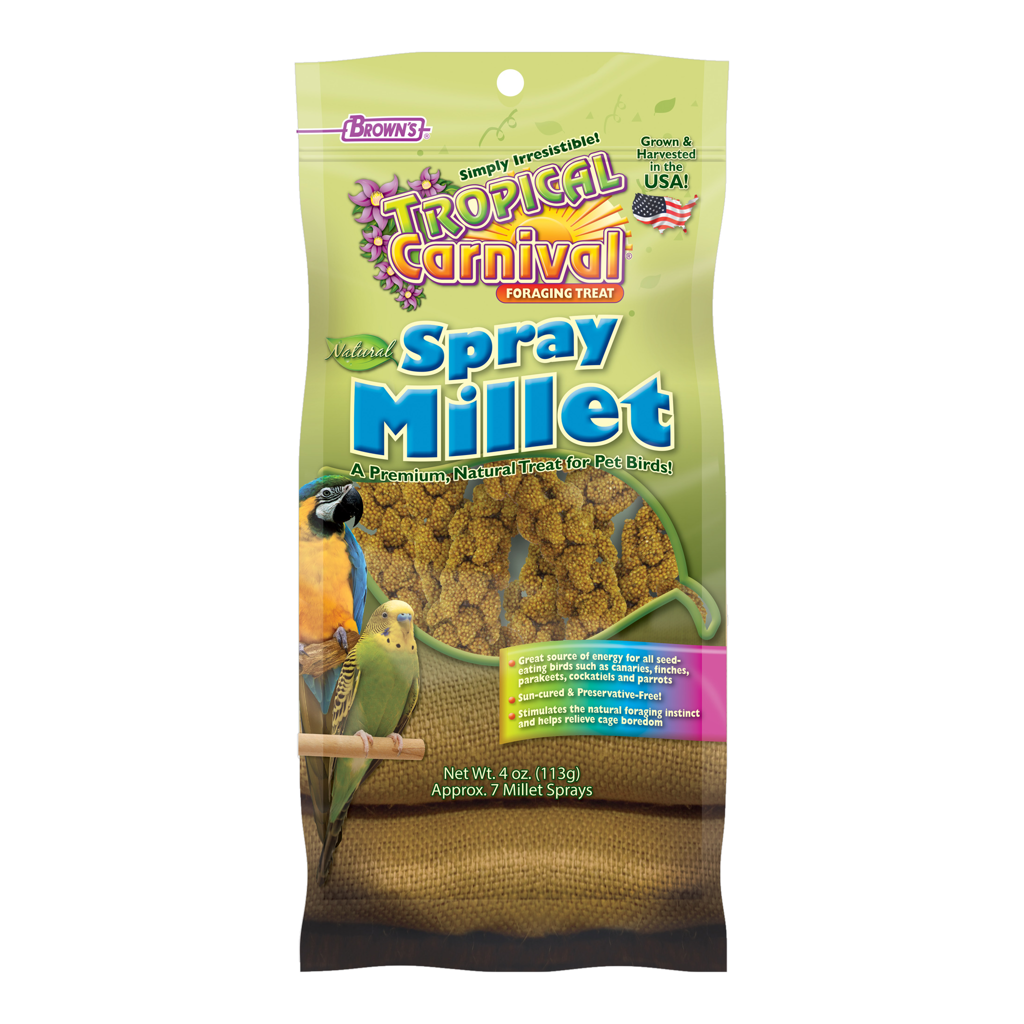 Tropical Carnival Natural Spray Millet, front of packaging