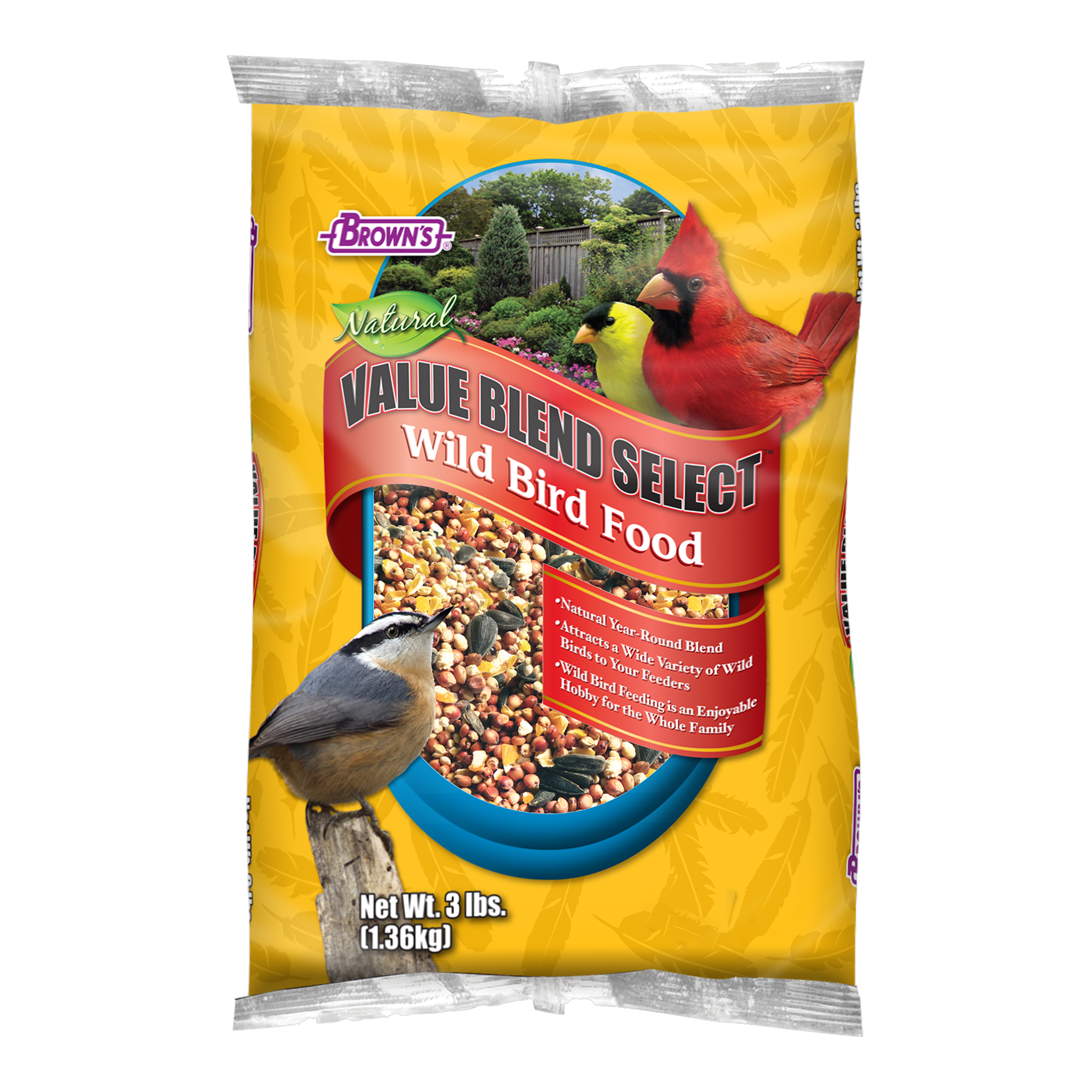 Value Blend Select Wild Bird Food, front of packaging #20 LB