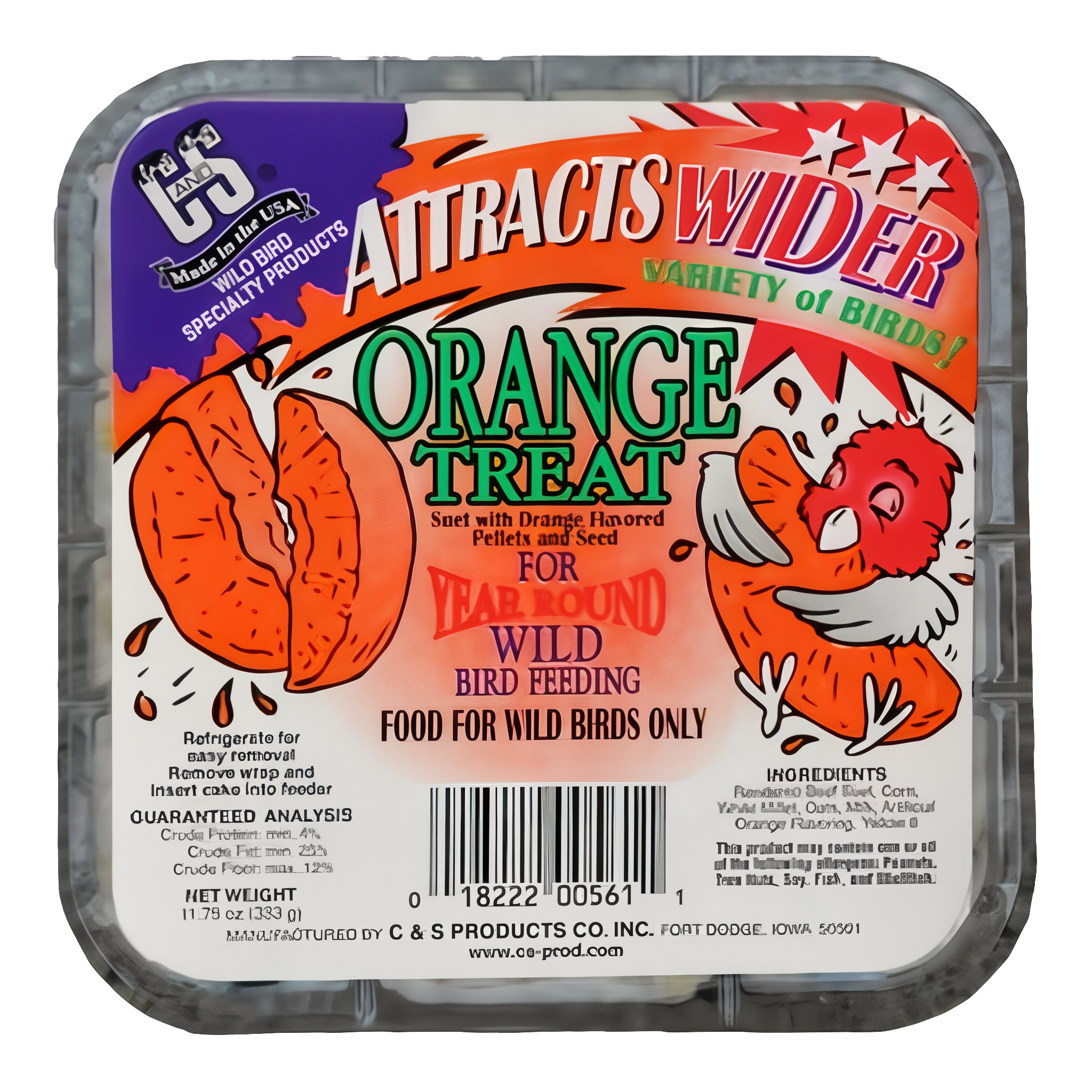 C&S 11 Oz. Orange Treat Wild Bird Suet