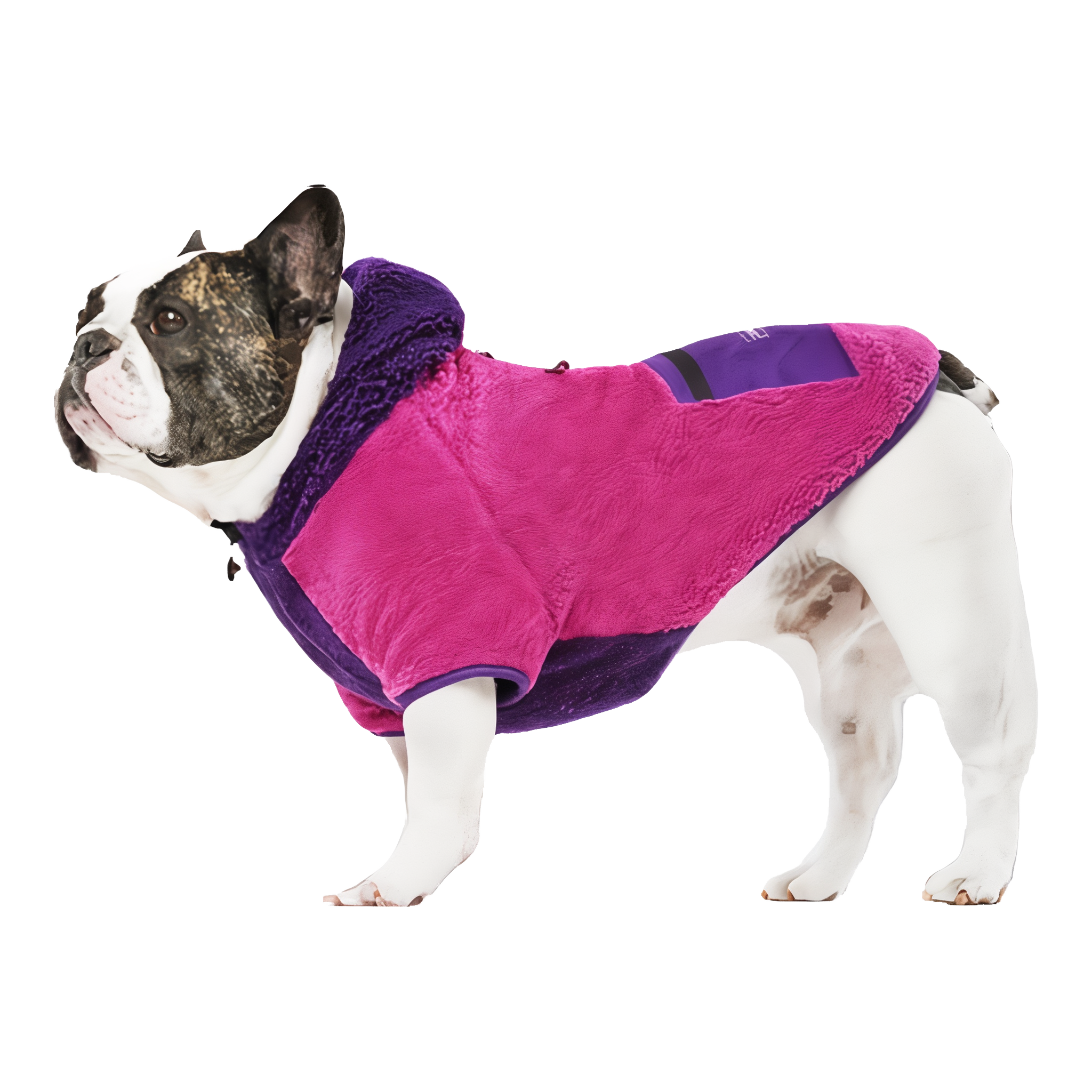 Canada Pooch Cool Factor Fleece Hoodie in Pink and Purple, size 14. #Pink/Purple#14