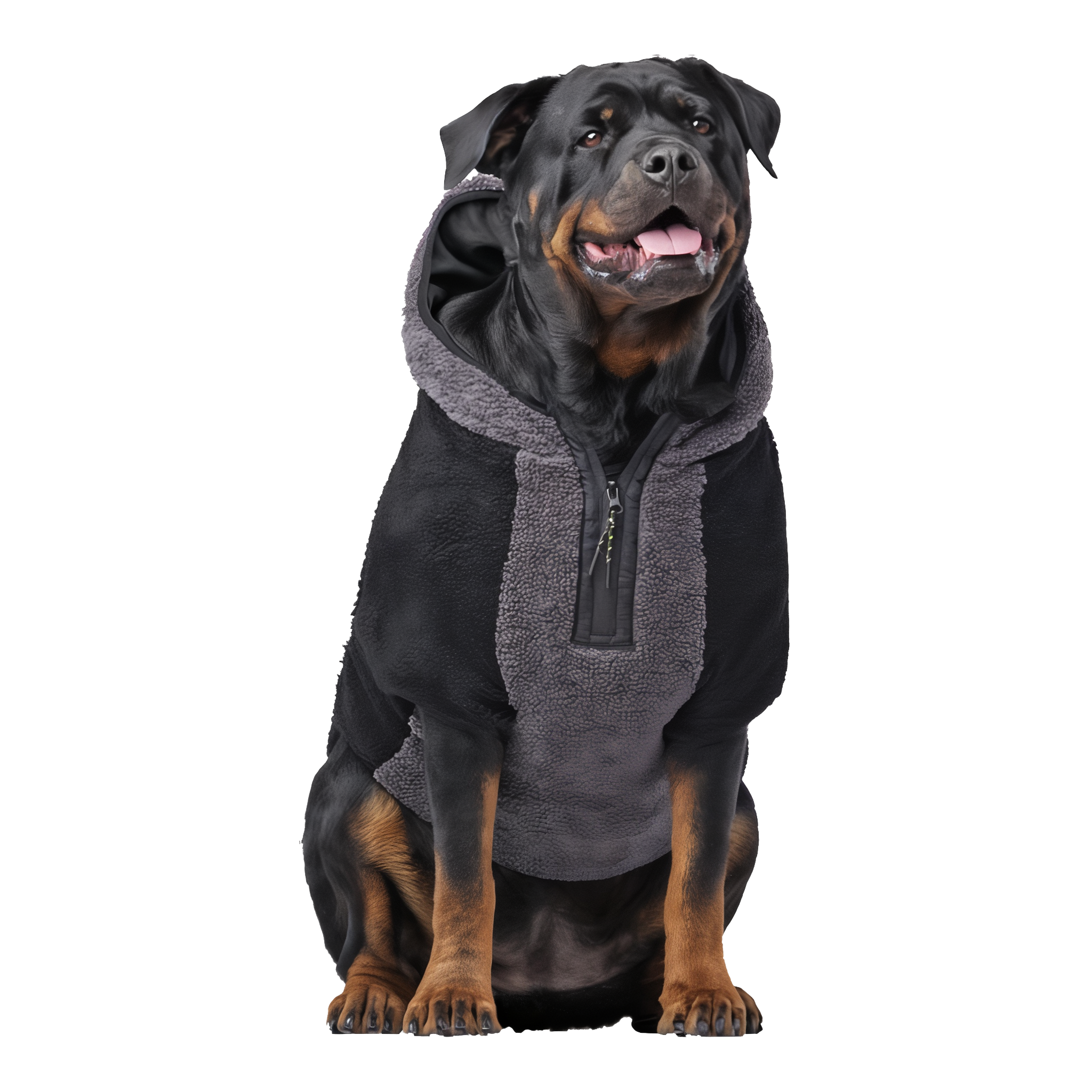 Canada Pooch Cool Factor Fleece Hoodie in Black and Grey, size 14. #Black/Grey#14