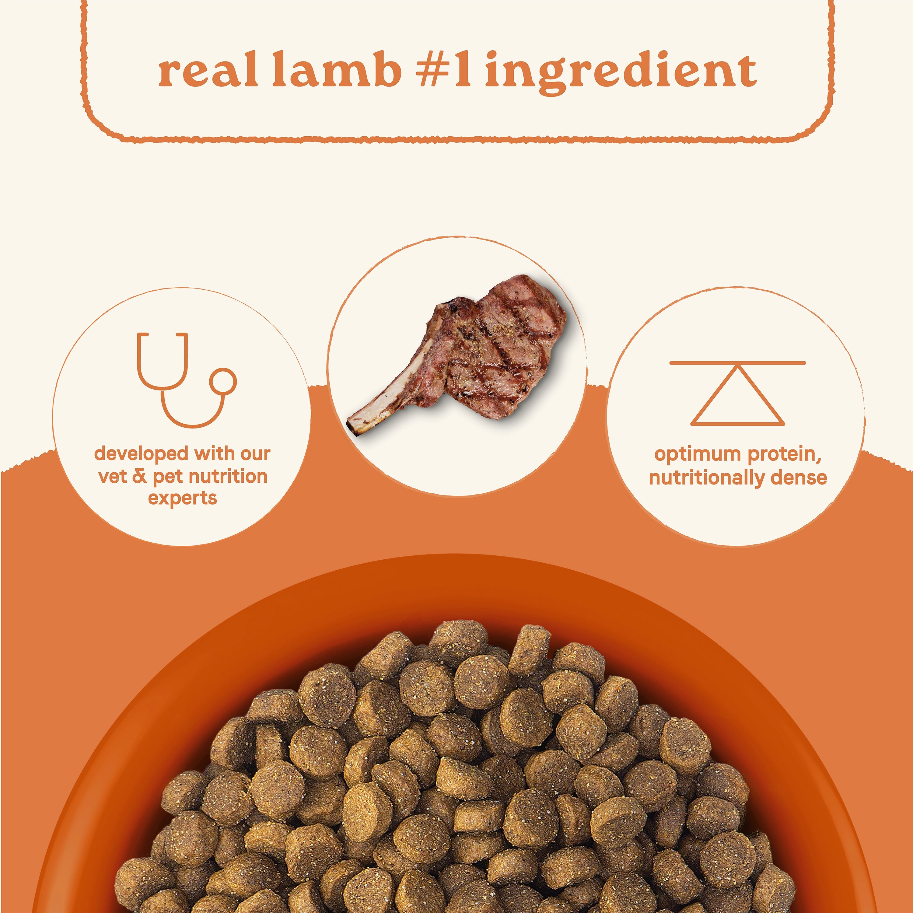 Canidae All Life Stages Real Lamb & Ancient Grains with real lamb as the number one ingredient, developed with vet and pet nutrition experts