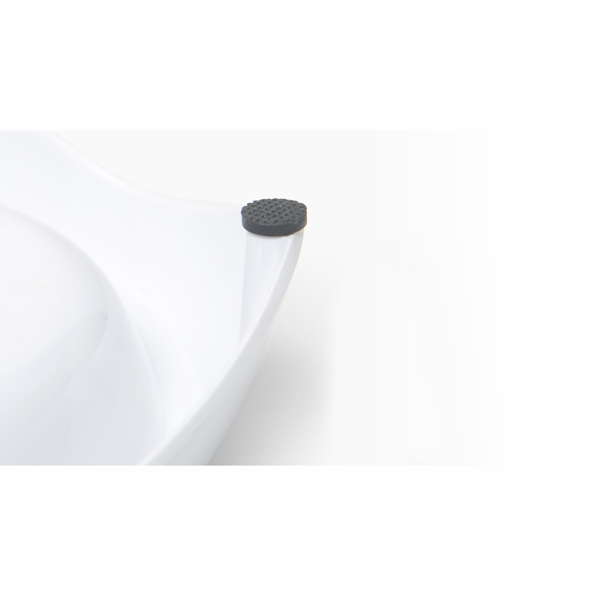 Catit PIXI Feeding Dish non-skid rubber foot detail on the white holder