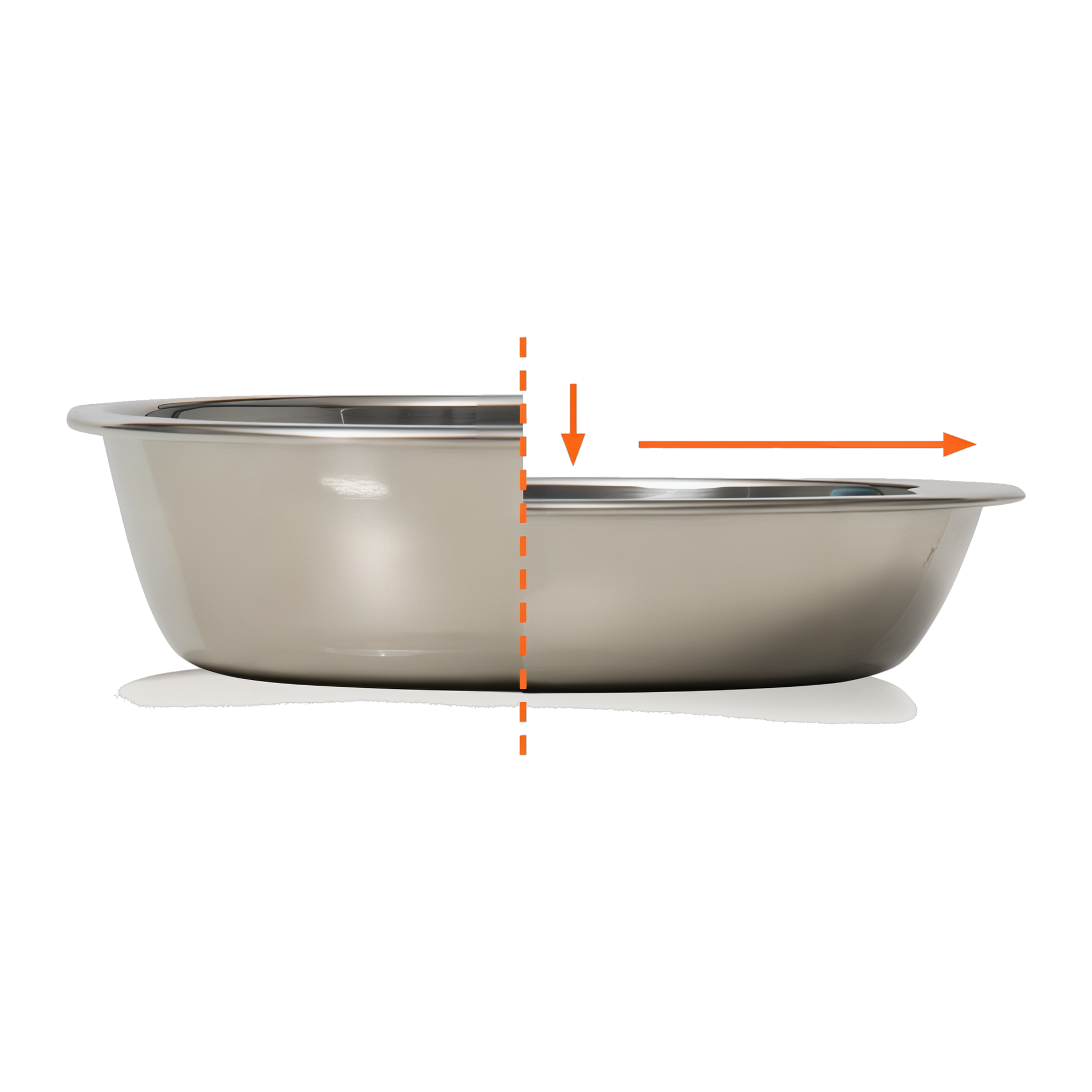 Catit PIXI Feeding Dish shallow whisker-friendly dish depth diagram