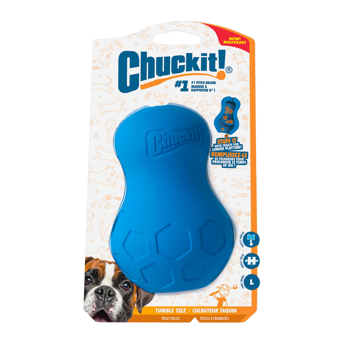 Chuckit! Tumble Teez Large in retail packaging front view