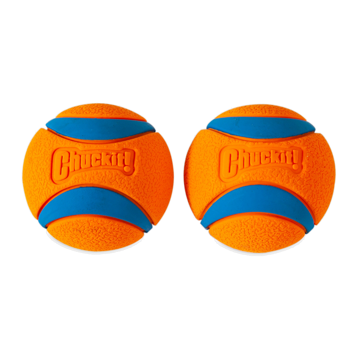 Chuckit! Ultra Ball Small 2 Pack, two orange and blue rubber fetch balls