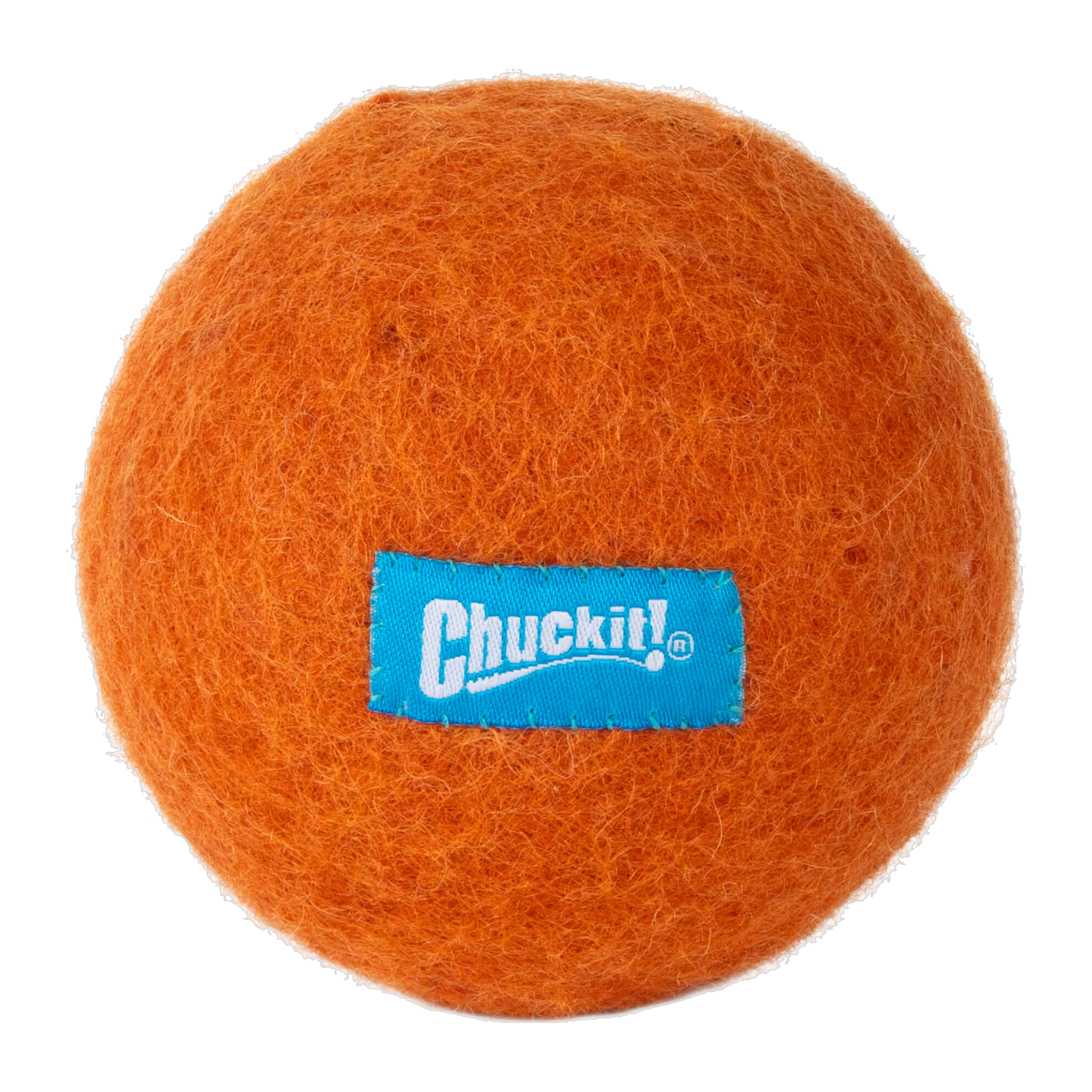 Chuckit Wool-ee Ball large orange natural wool dog ball