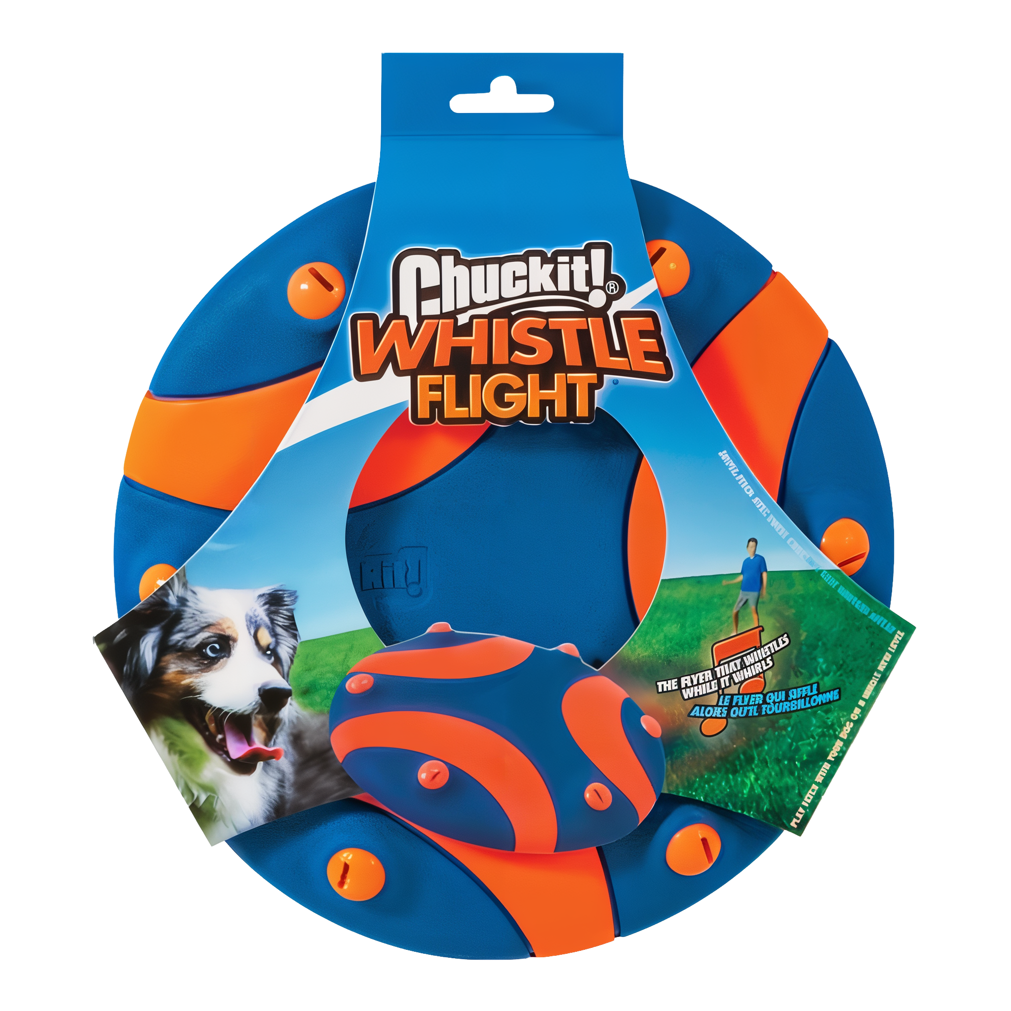 Chuckit! Whistle Flight Disc Rubber Flyer Outdoor Fetch Dog Toy