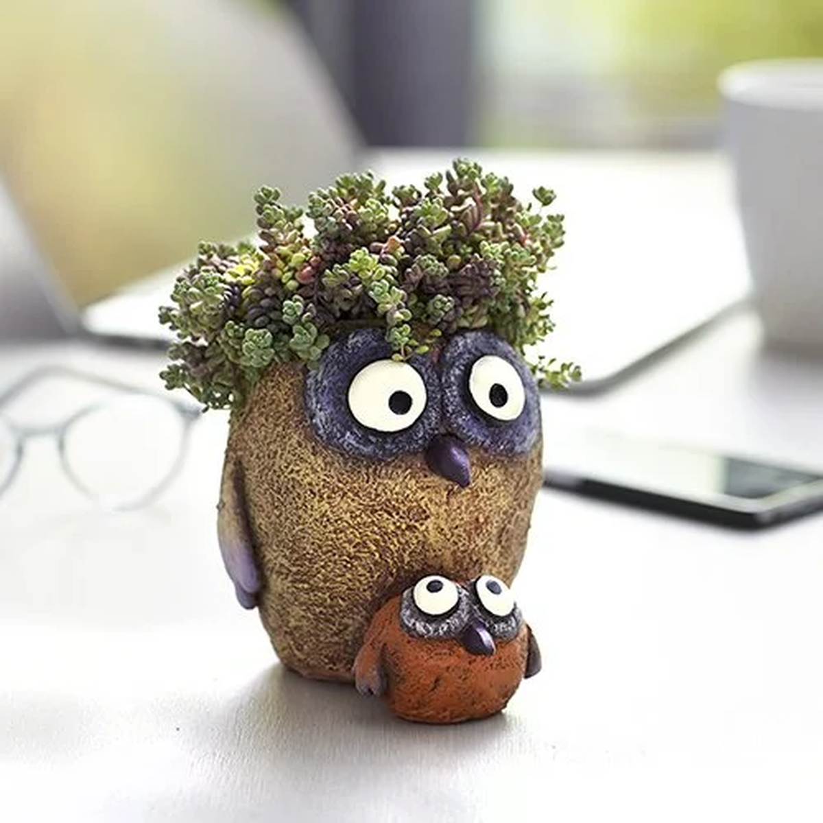 Cohasset Gifts & Gardens Sissy & Bab Owl Planter -- lifestyle