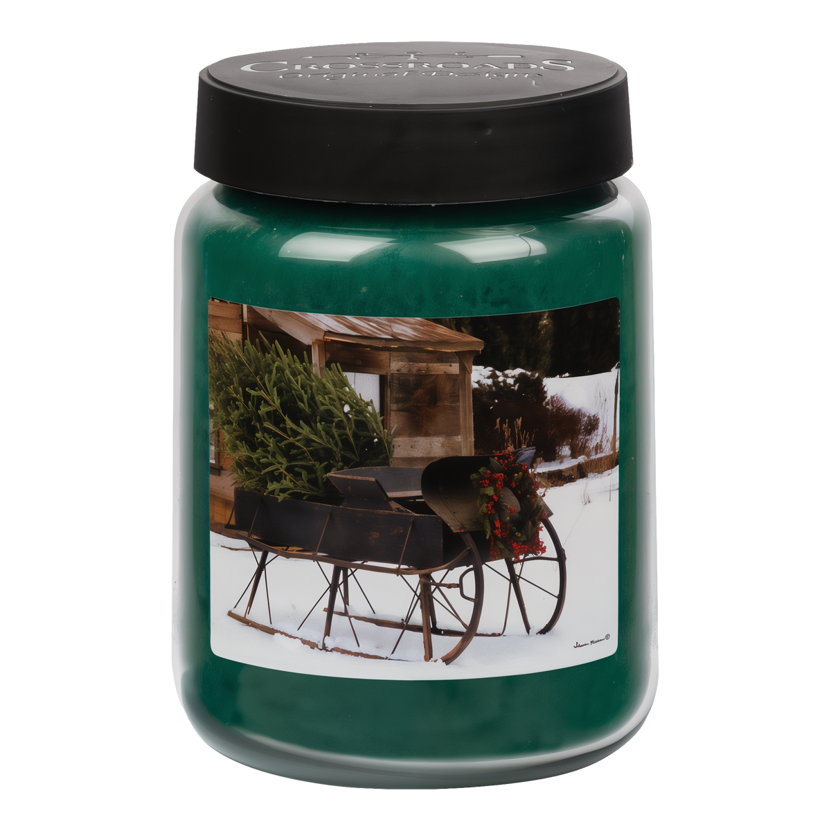 Crossroads Balsam Fir 26 oz Winter Sleigh Artwork Candle -- product image #26 oz#Per Unit