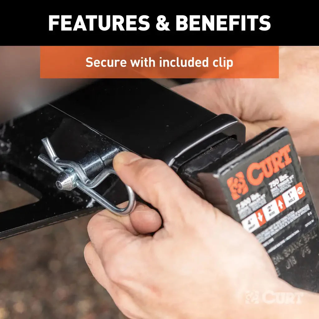 Curt Hitch Pin and Clip feature detail.