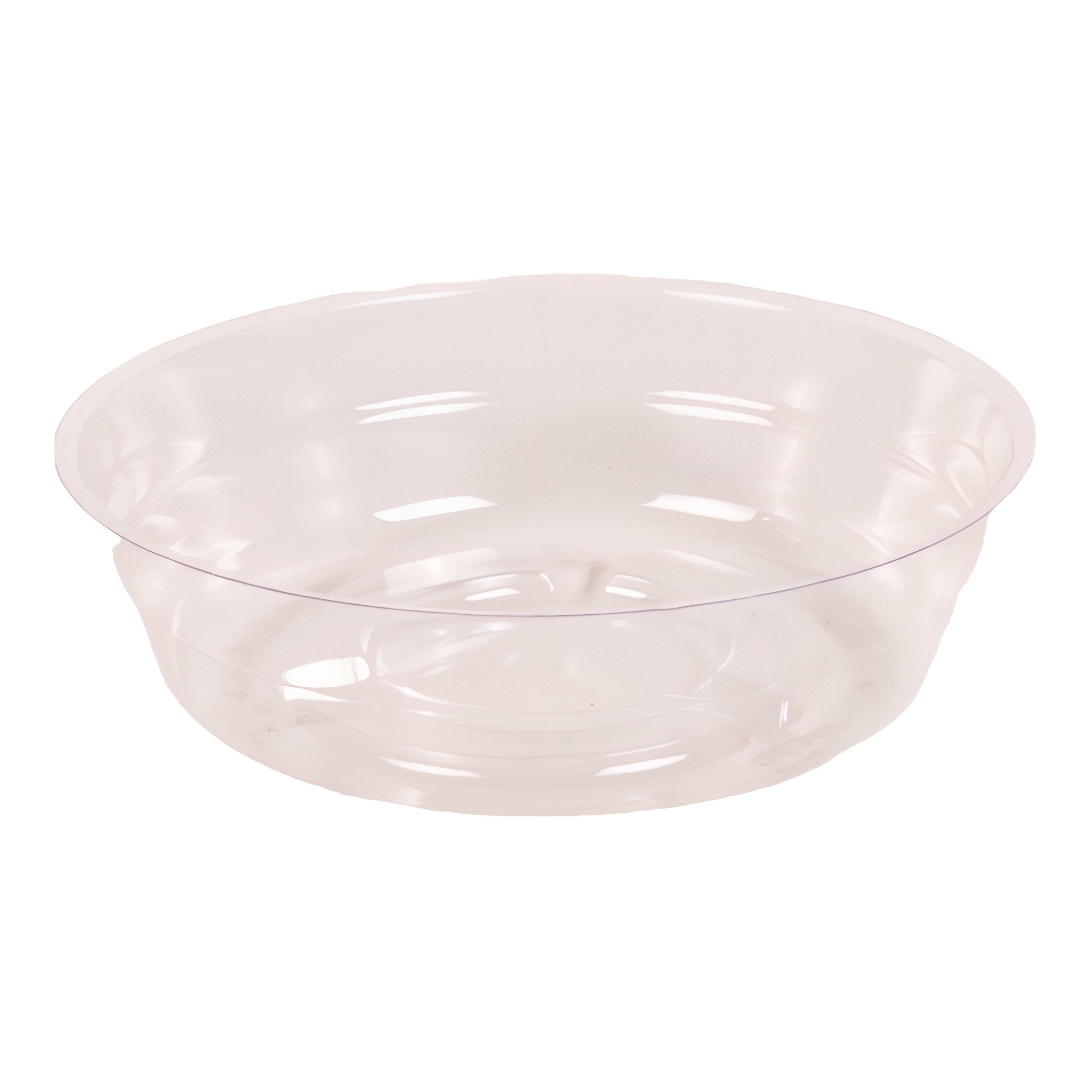 Curtis Wagner round clear vinyl plant saucer in the 4" size on a white background #4"
