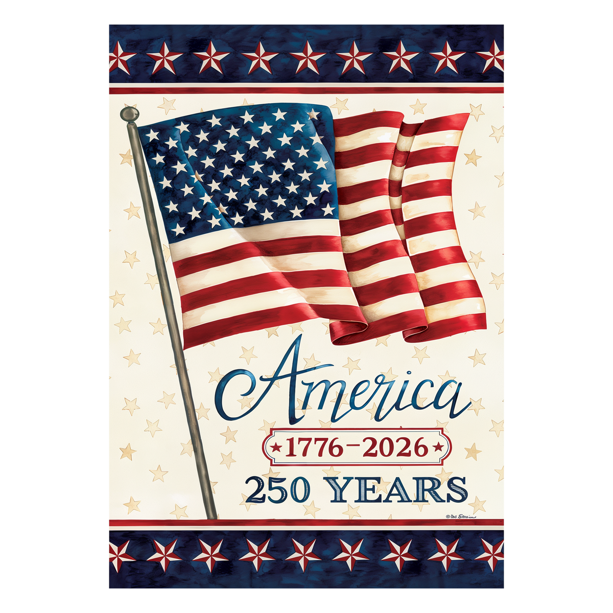Custom Decor America 250 House Flag -- artwork