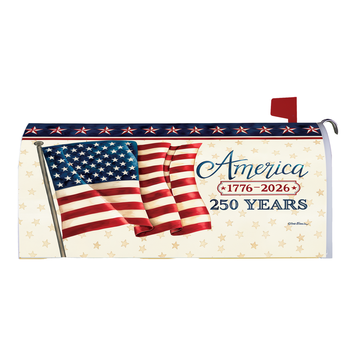 Custom Decor America 250 Large Mailbox Makeover Cover -- magnetic cover shown on a mailbox
