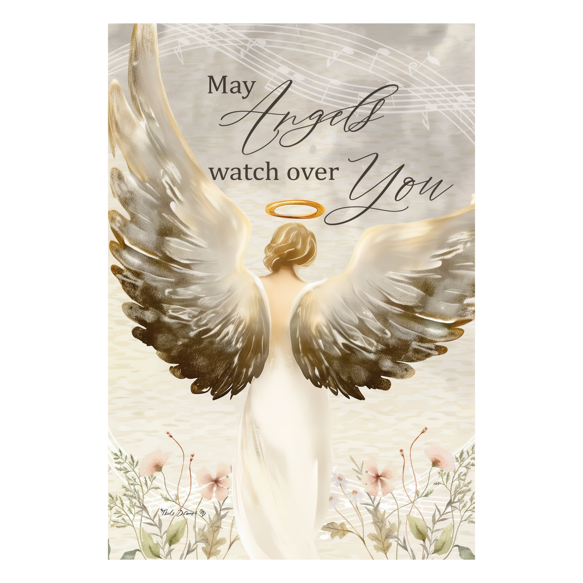 Custom Decor Angels Watch Garden Flag -- artwork