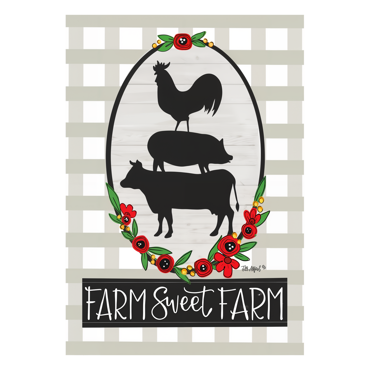 Custom Decor Farm Sweet Farm Garden Flag -- artwork