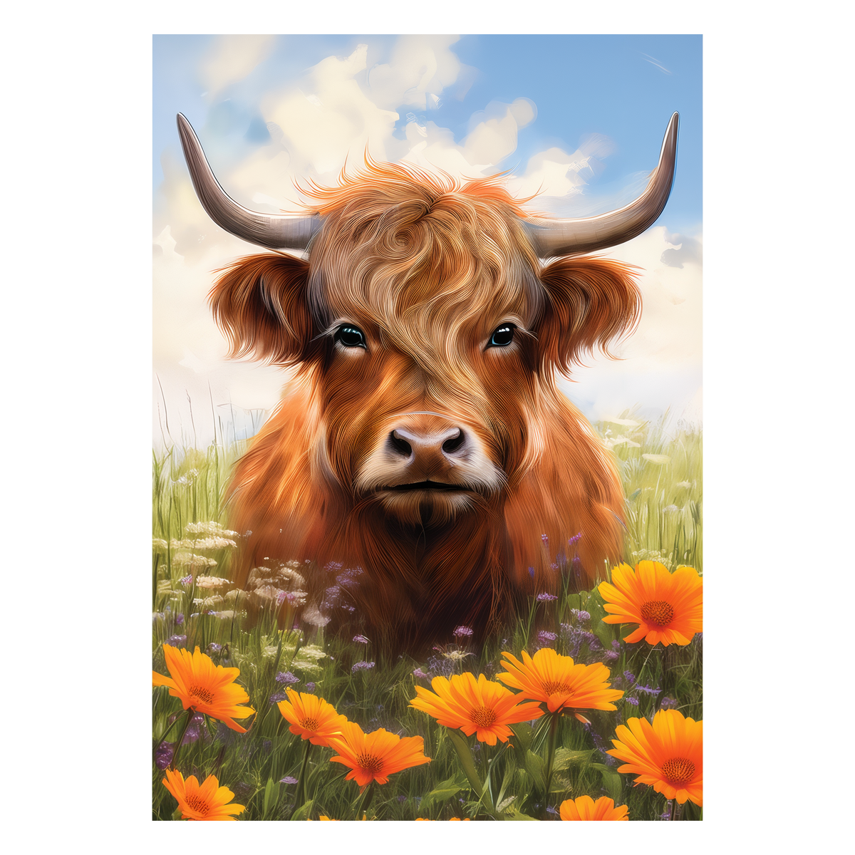 Custom Decor Highland Cow House Flag -- artwork