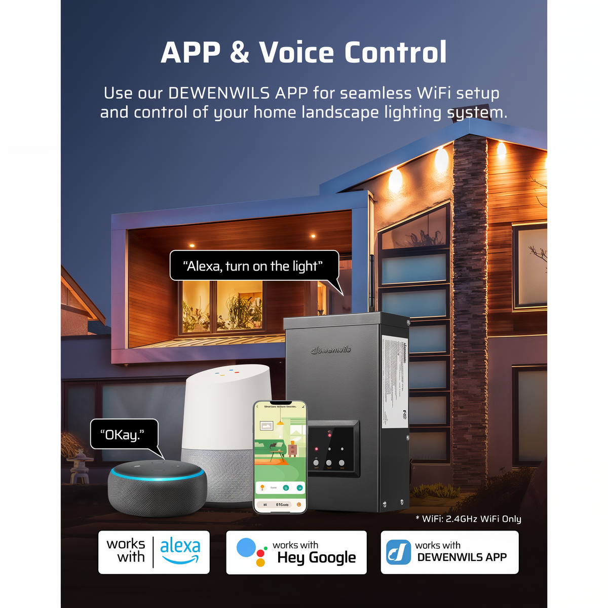 Dewenwils Wi-Fi Low Voltage Landscape Transformer -- lifestyle