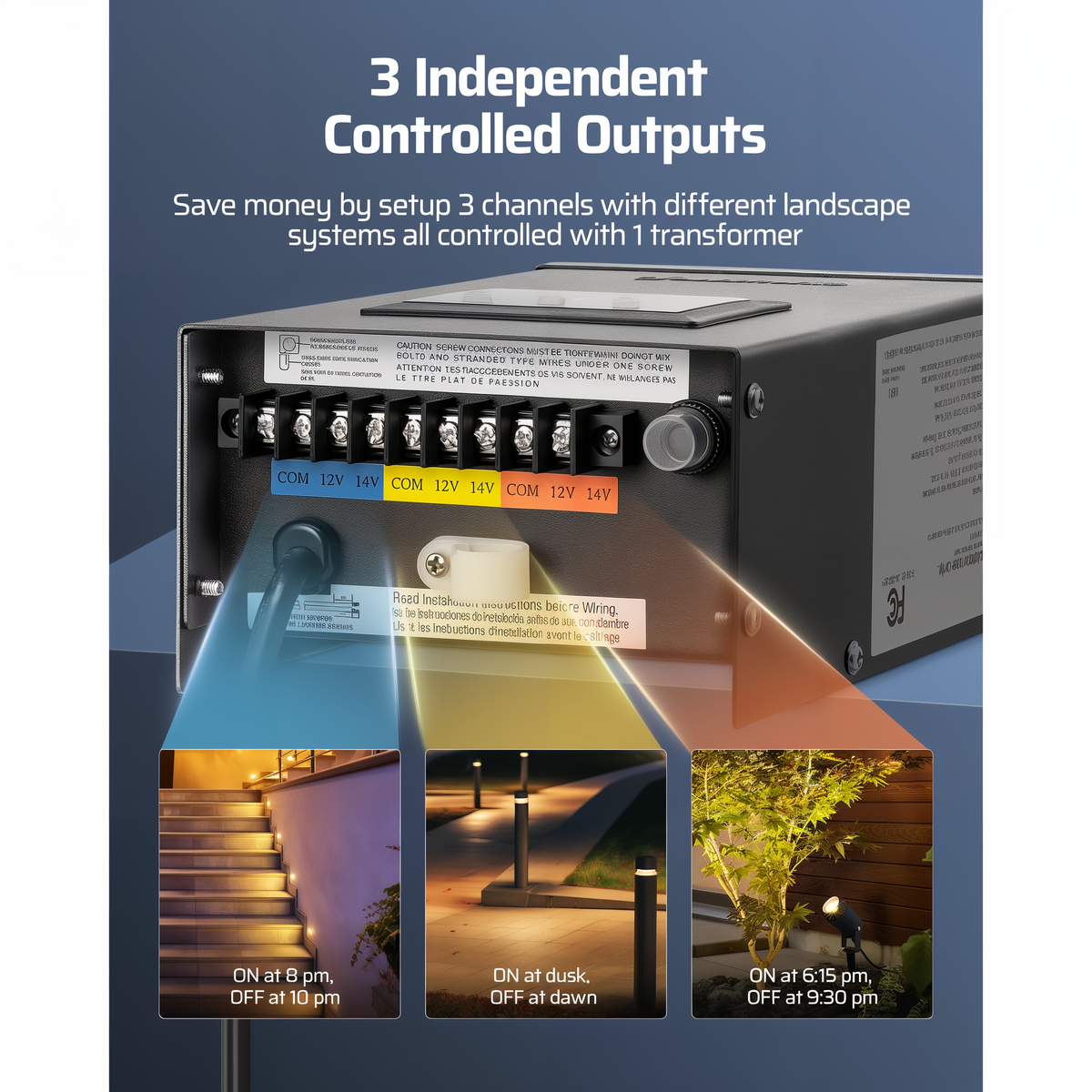 Dewenwils Wi-Fi Low Voltage Landscape Transformer -- diagram