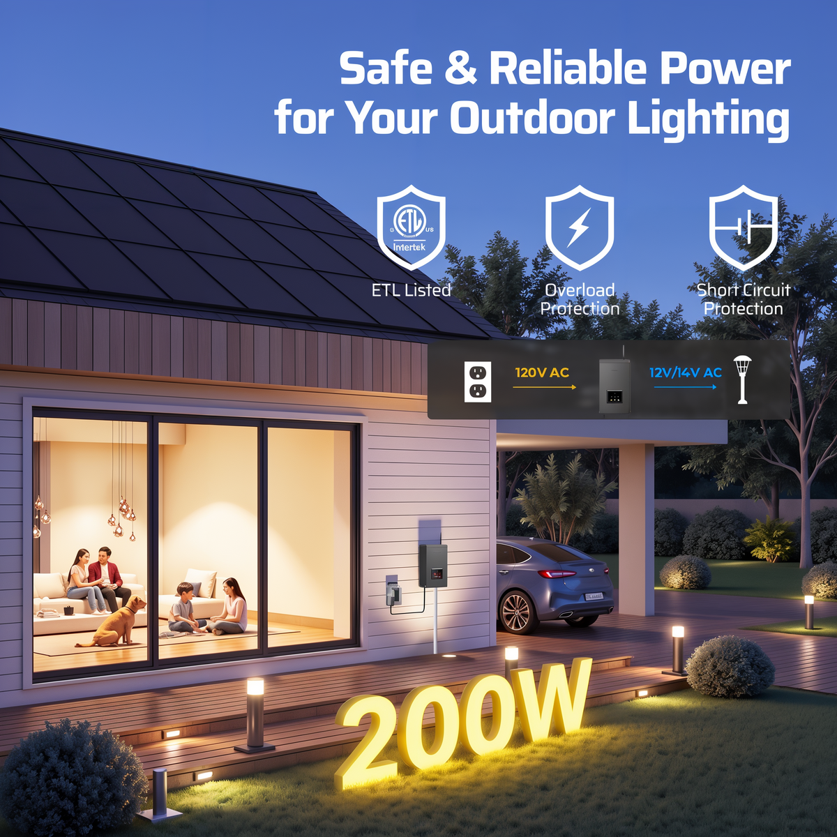 Dewenwils Wi-Fi Low Voltage Landscape Transformer -- diagram