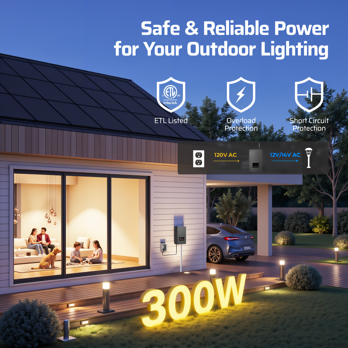 Dewenwils Wi-Fi Low Voltage Landscape Transformer -- diagram