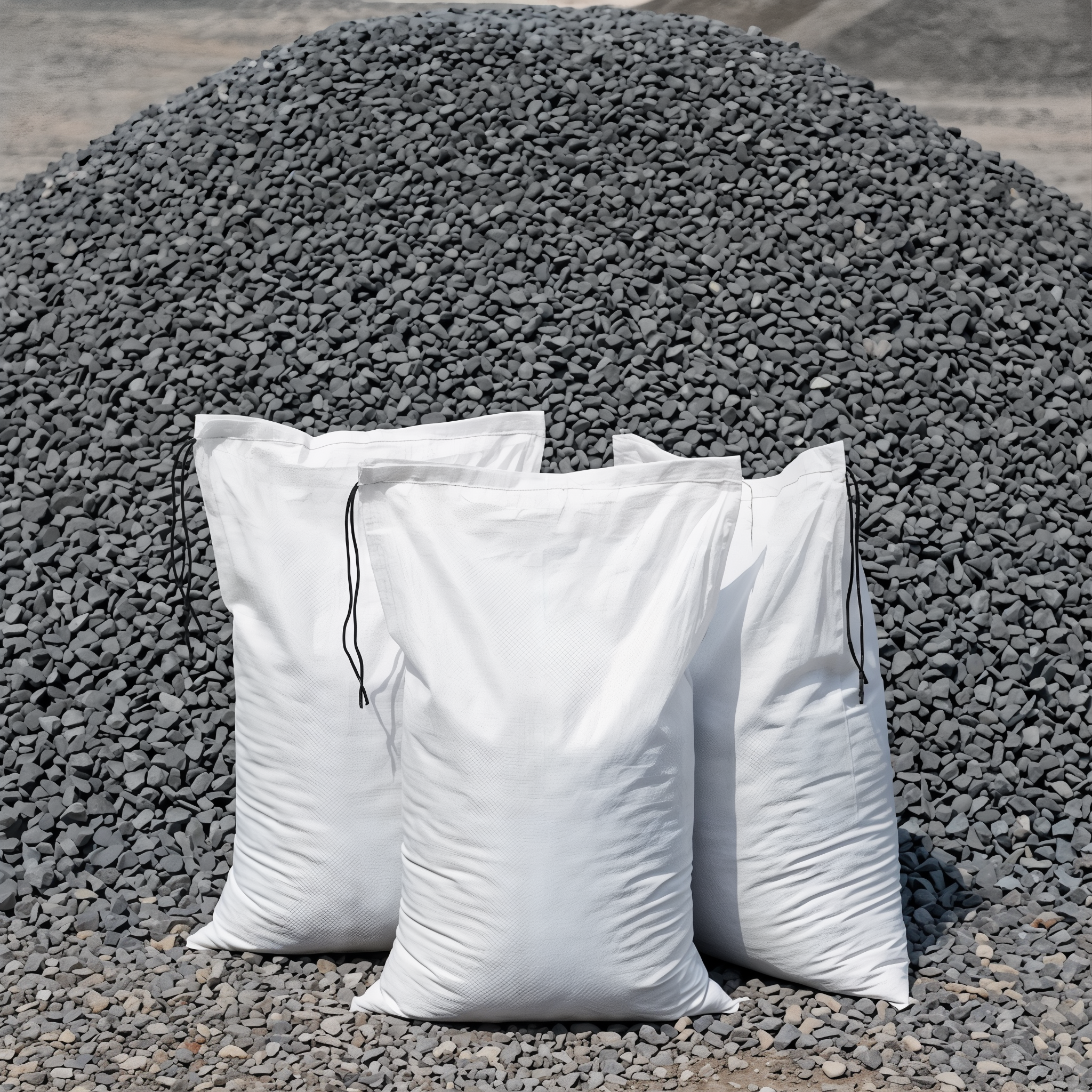 Dark grey stone, 3/4 inch crushed aggregate. #3/4"#50 LB Bag