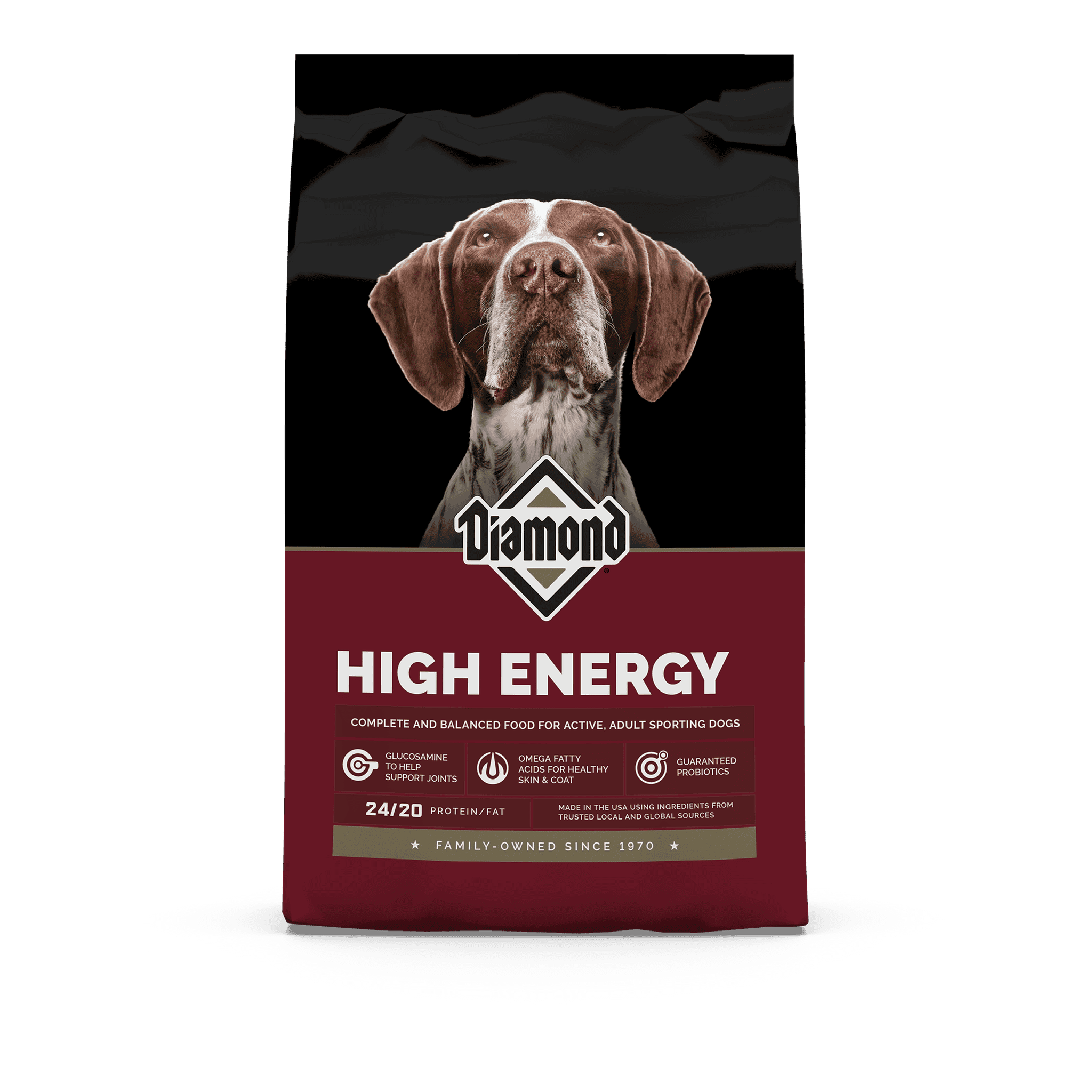 Diamond High Energy Formula Dry Dog Food bag