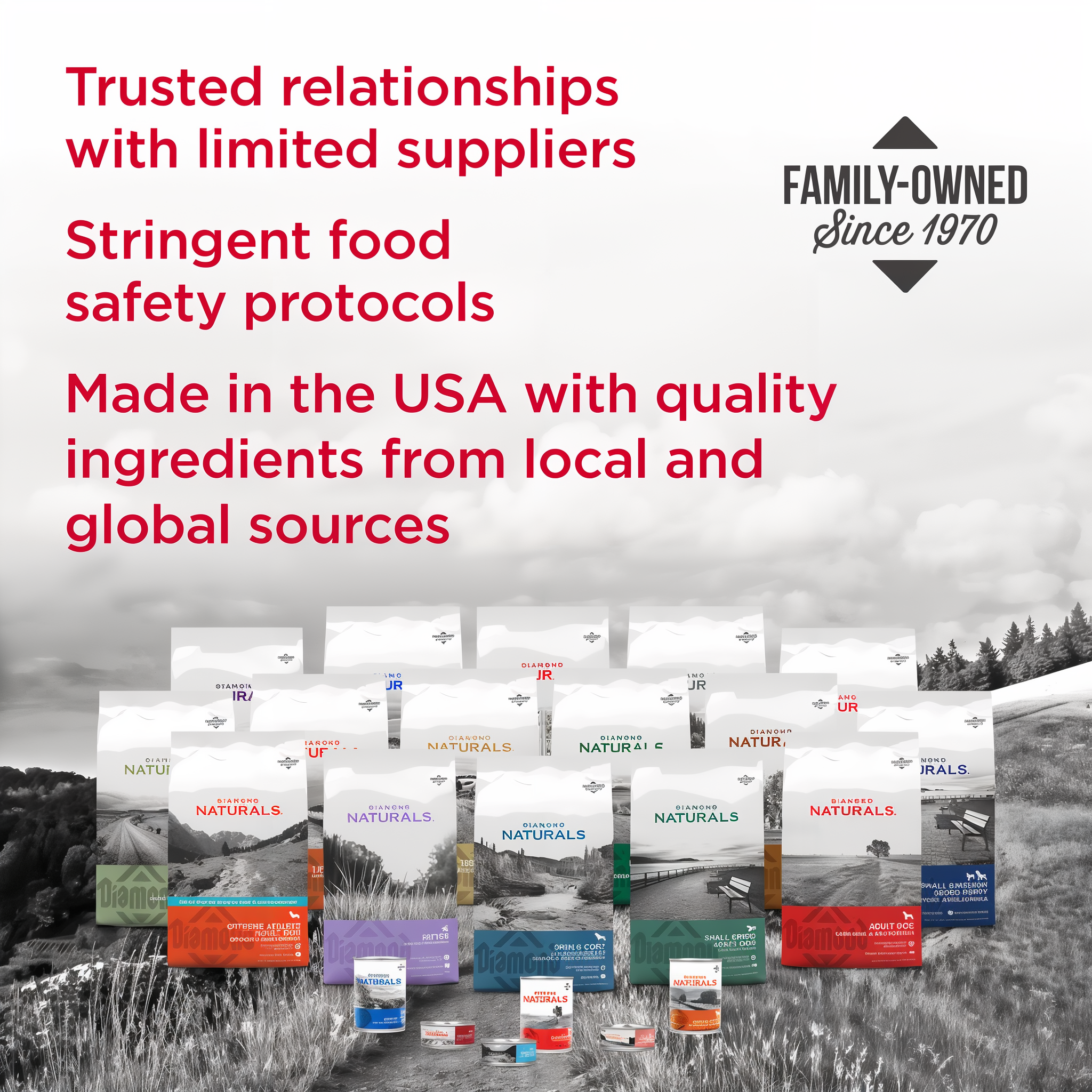 The Diamond Naturals family of dry food products for dogs and cats