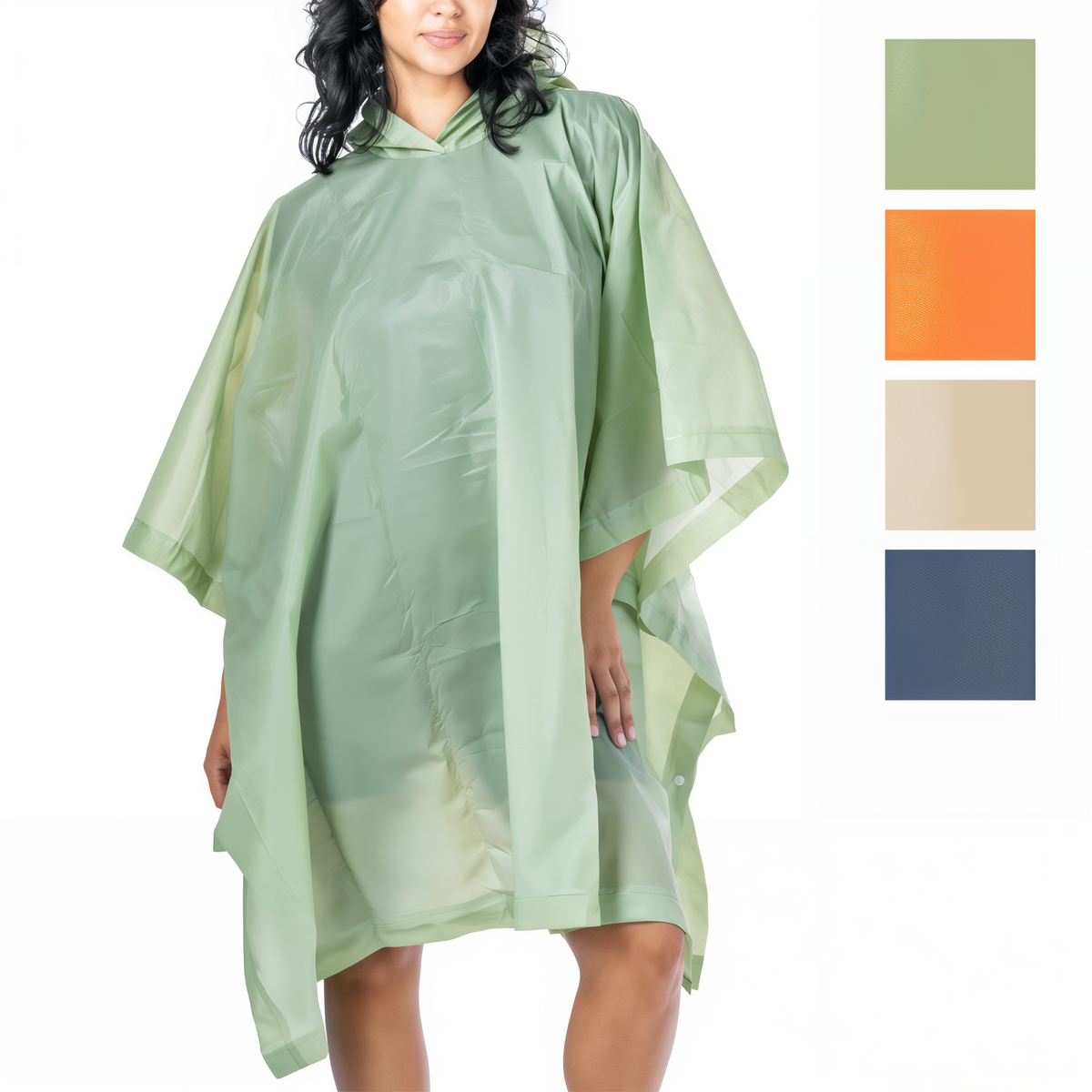 DM Merchandising Bunk House Canyon Creek Water-Resistant Poncho -- packshot white