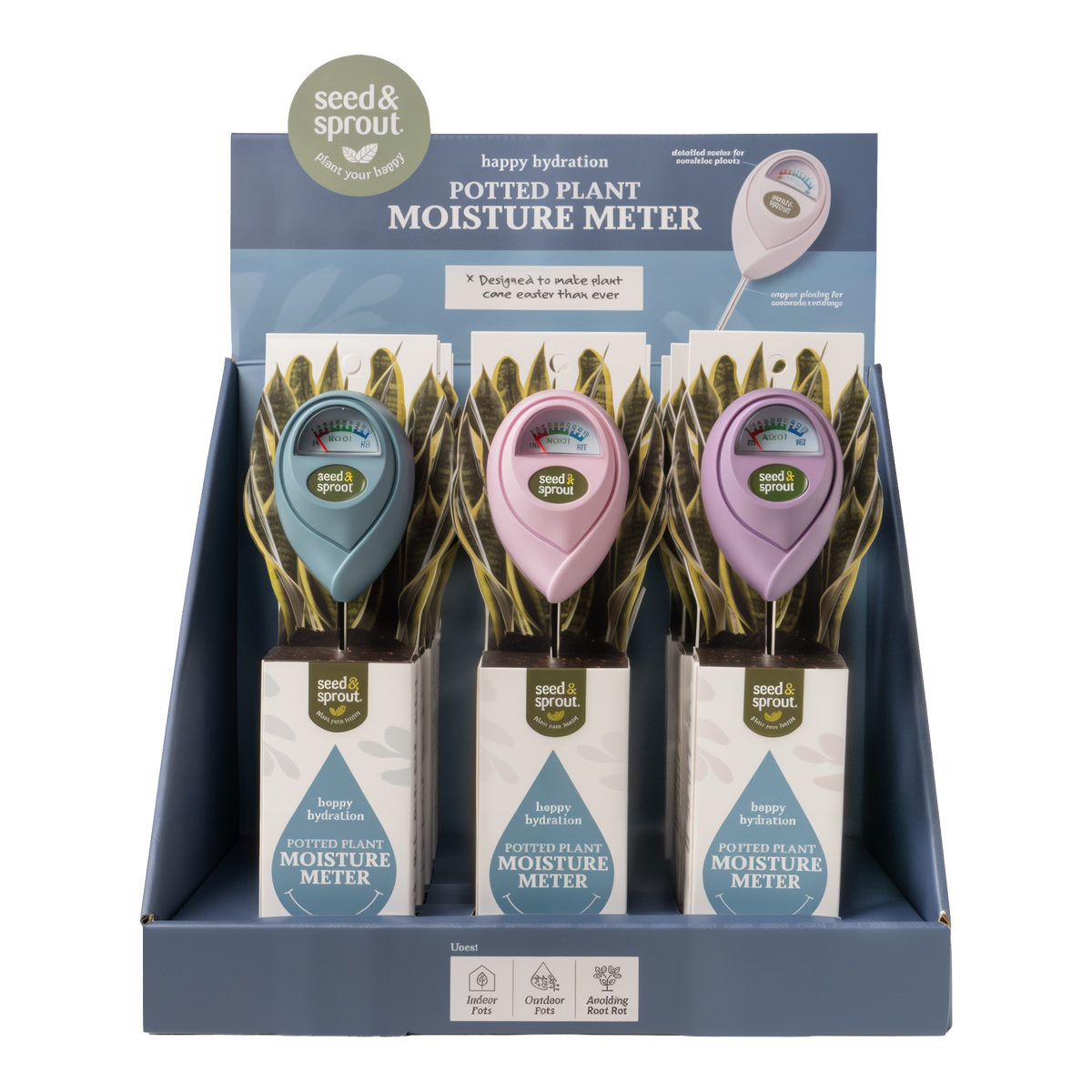 DM Merchandising Seed & Sprout Potted Plant Moisture Meter -- packaging