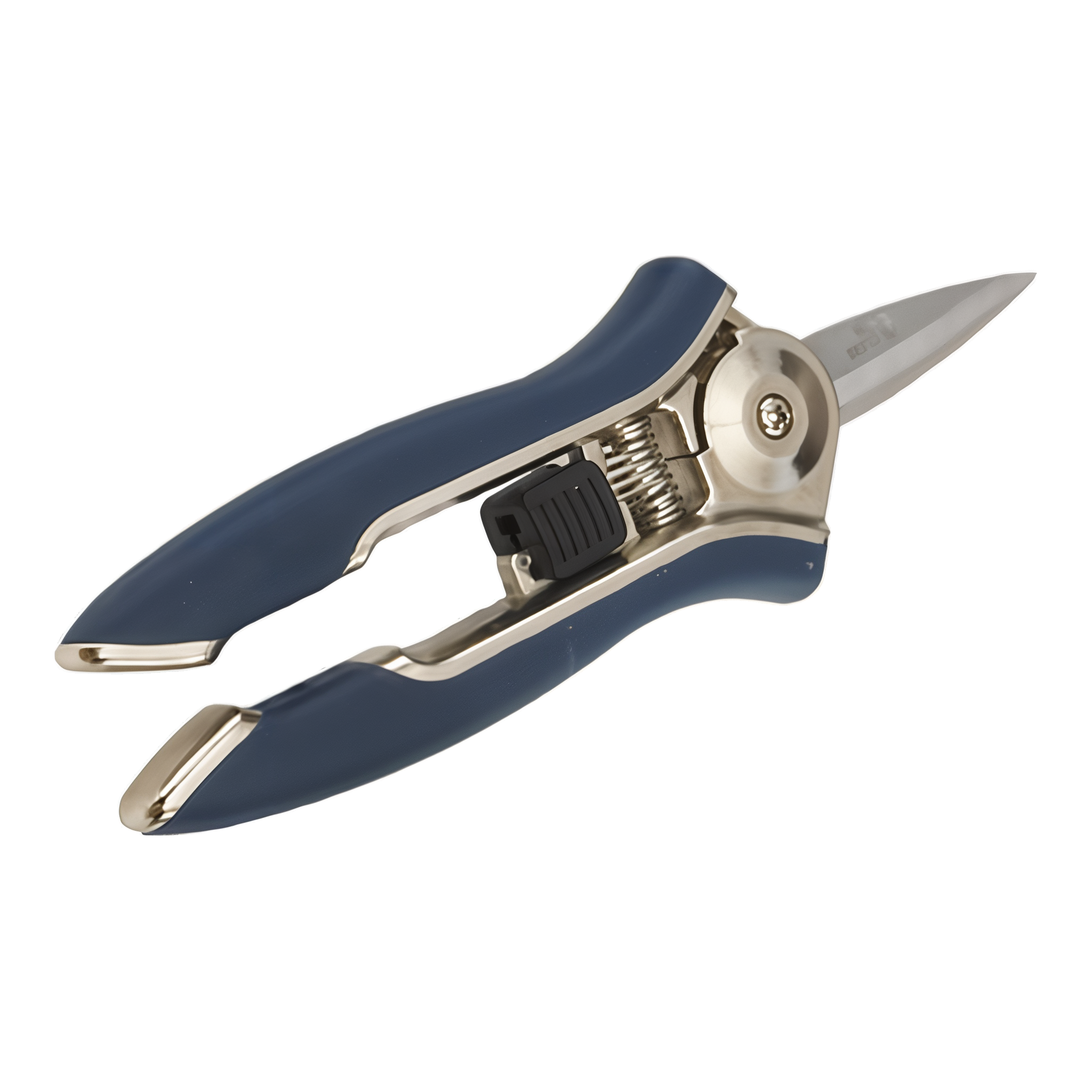 Dramm ColorPoint Compact Shear in Blue with stainless steel fine-tip blades and ergonomic non-slip grip