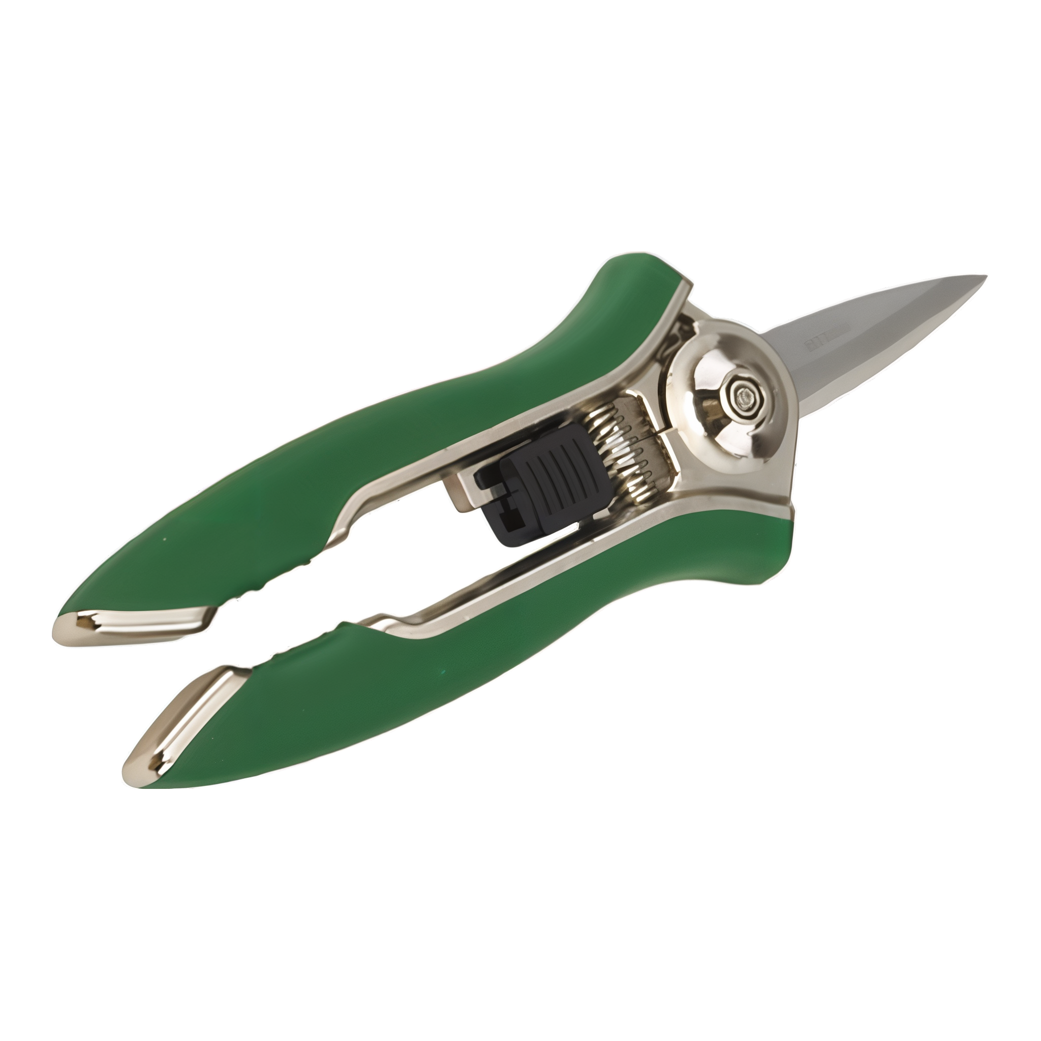 Dramm ColorPoint Compact Shear in Green with stainless steel fine-tip blades and ergonomic non-slip grip