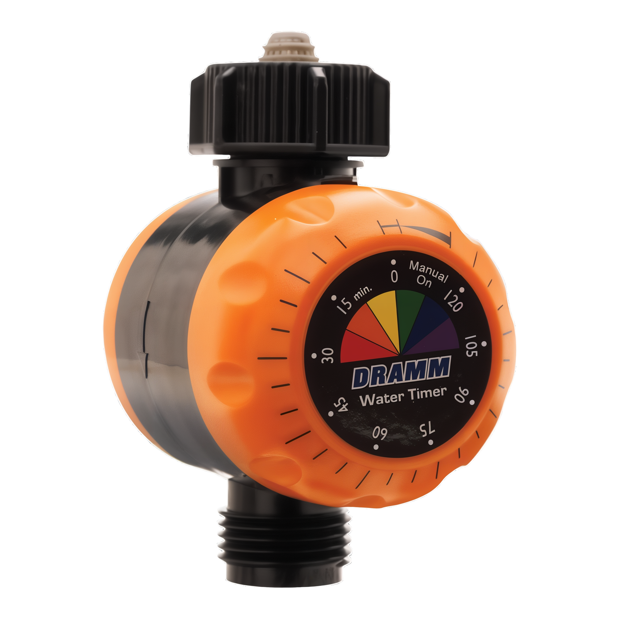 Dramm ColorStorm Water Timer in Orange with mechanical 120-minute dial and auto-shutoff #Orange
